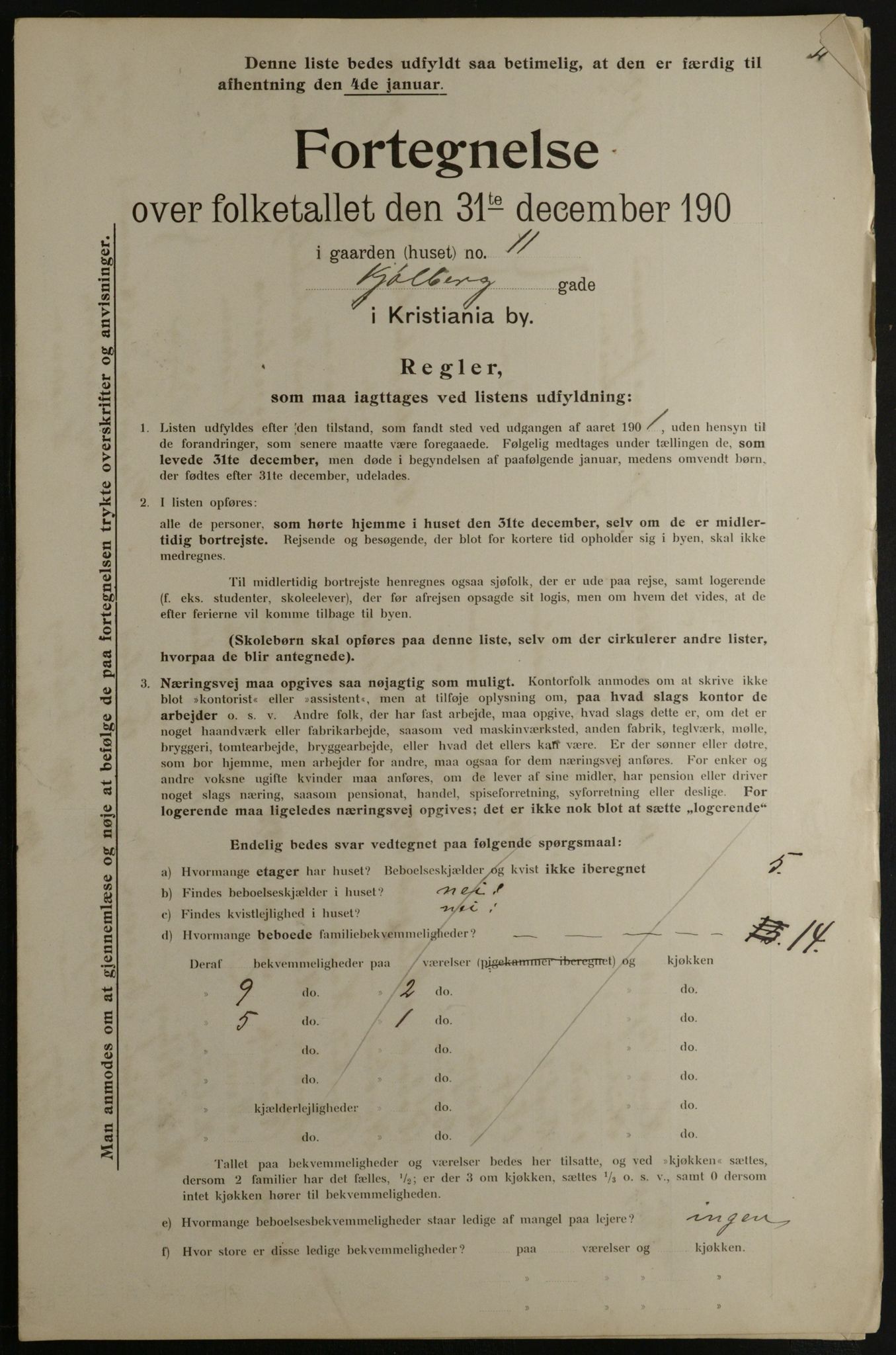 OBA, Municipal Census 1901 for Kristiania, 1901, p. 8032
