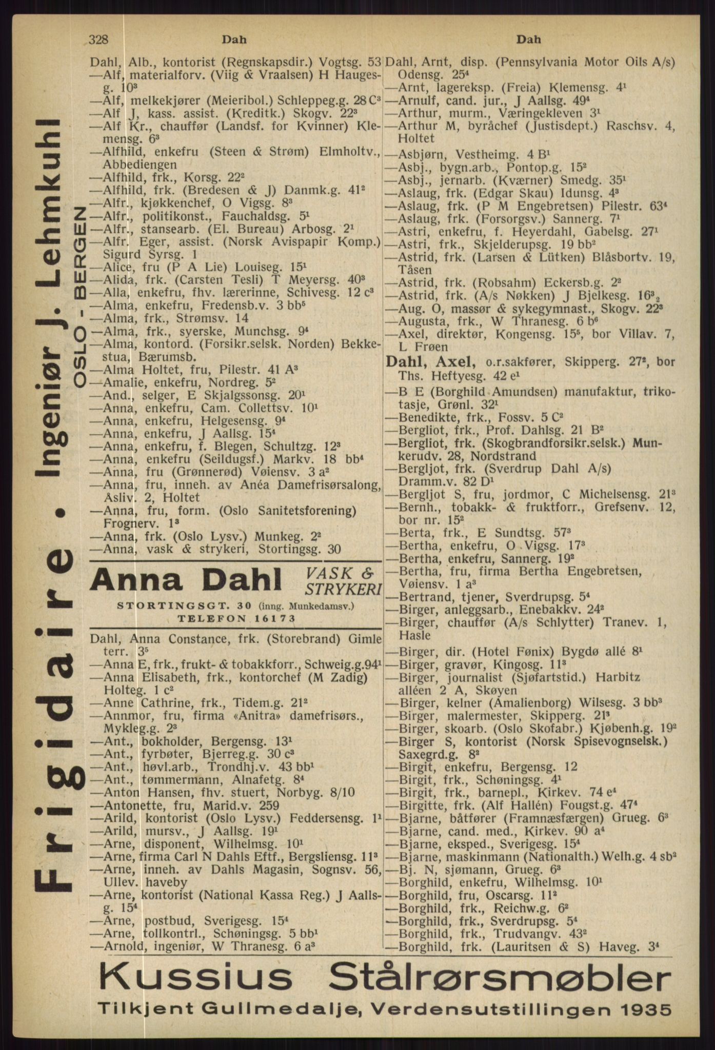 Kristiania/Oslo adressebok, PUBL/-, 1936, p. 328