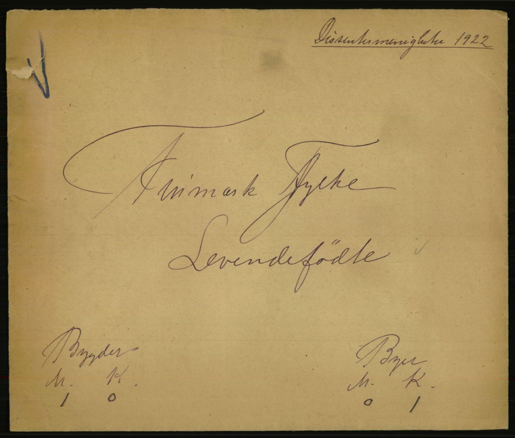 Statistisk sentralbyrå, Sosiodemografiske emner, Befolkning, AV/RA-S-2228/E/L0020: Fødte, gifte, døde dissentere., 1922, p. 1733