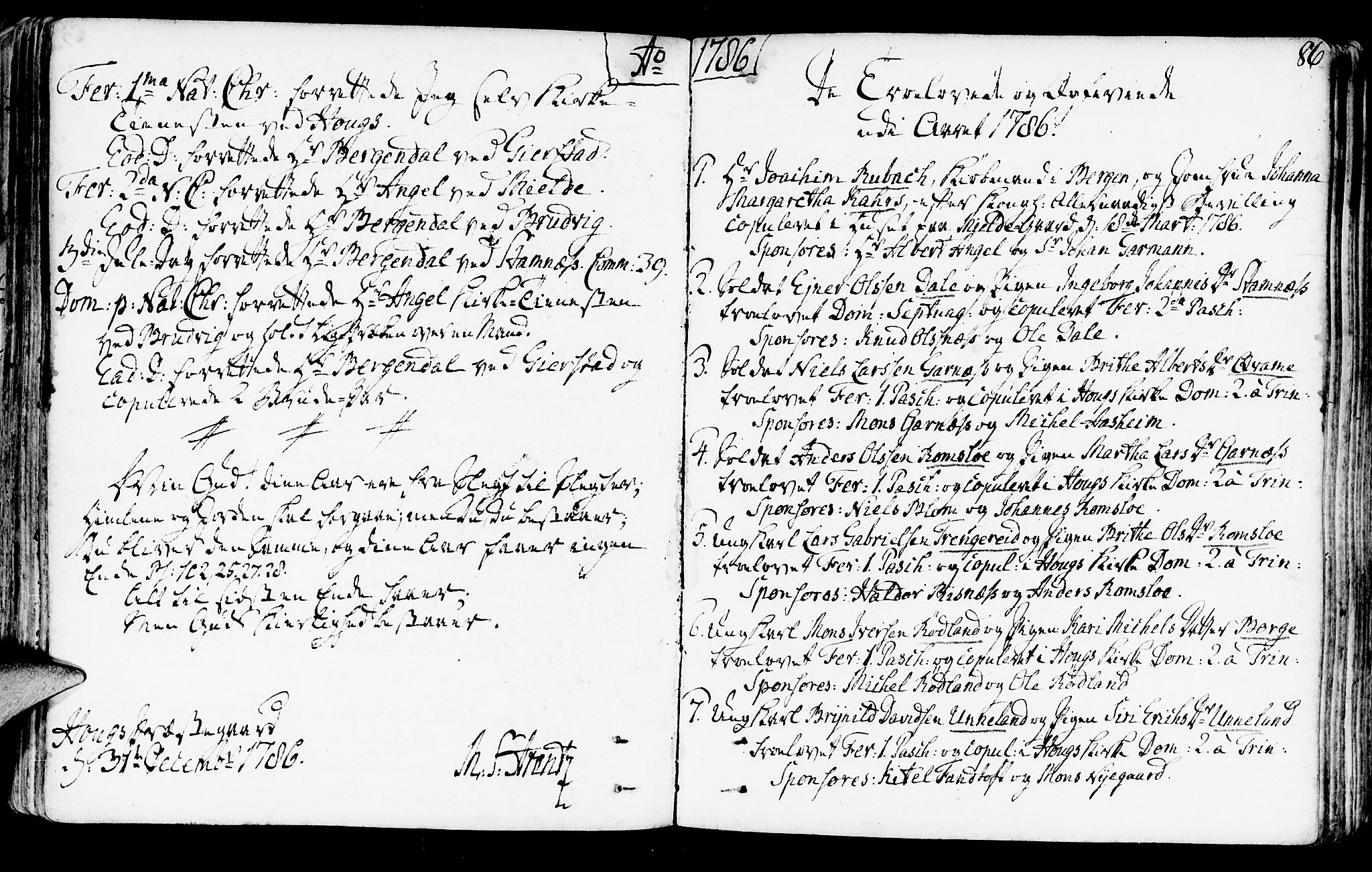 Haus sokneprestembete, SAB/A-75601/H/Haa: Parish register (official) no. A 10, 1782-1796, p. 86