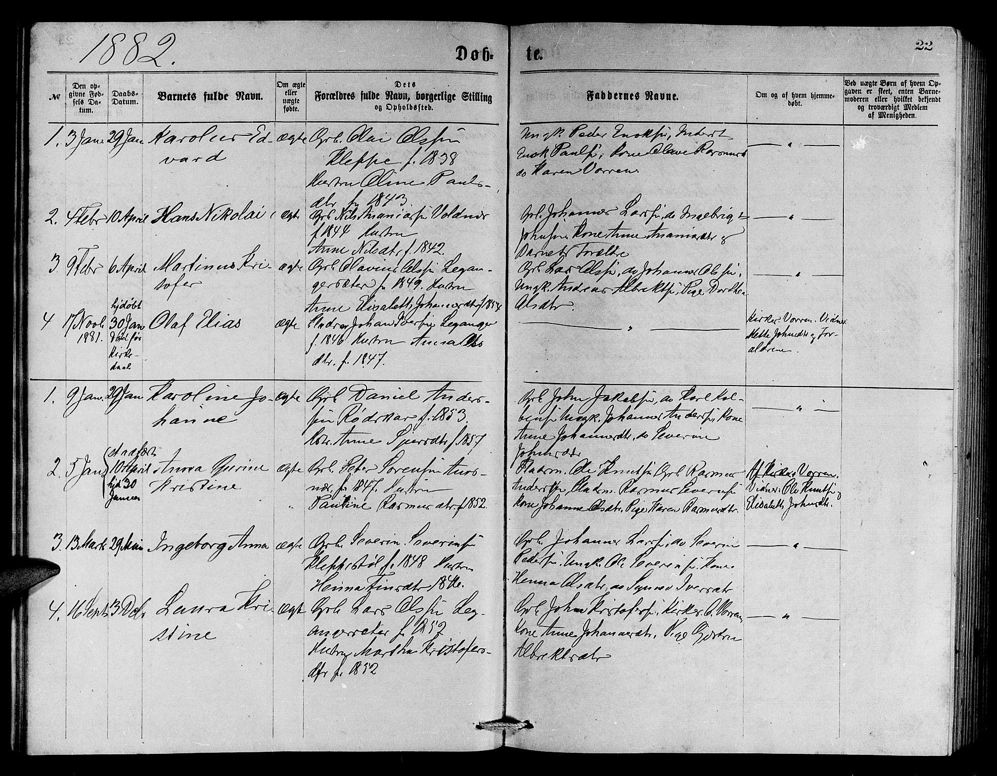 Ministerialprotokoller, klokkerbøker og fødselsregistre - Møre og Romsdal, AV/SAT-A-1454/508/L0094: Parish register (official) no. 508A01, 1873-1886, p. 22