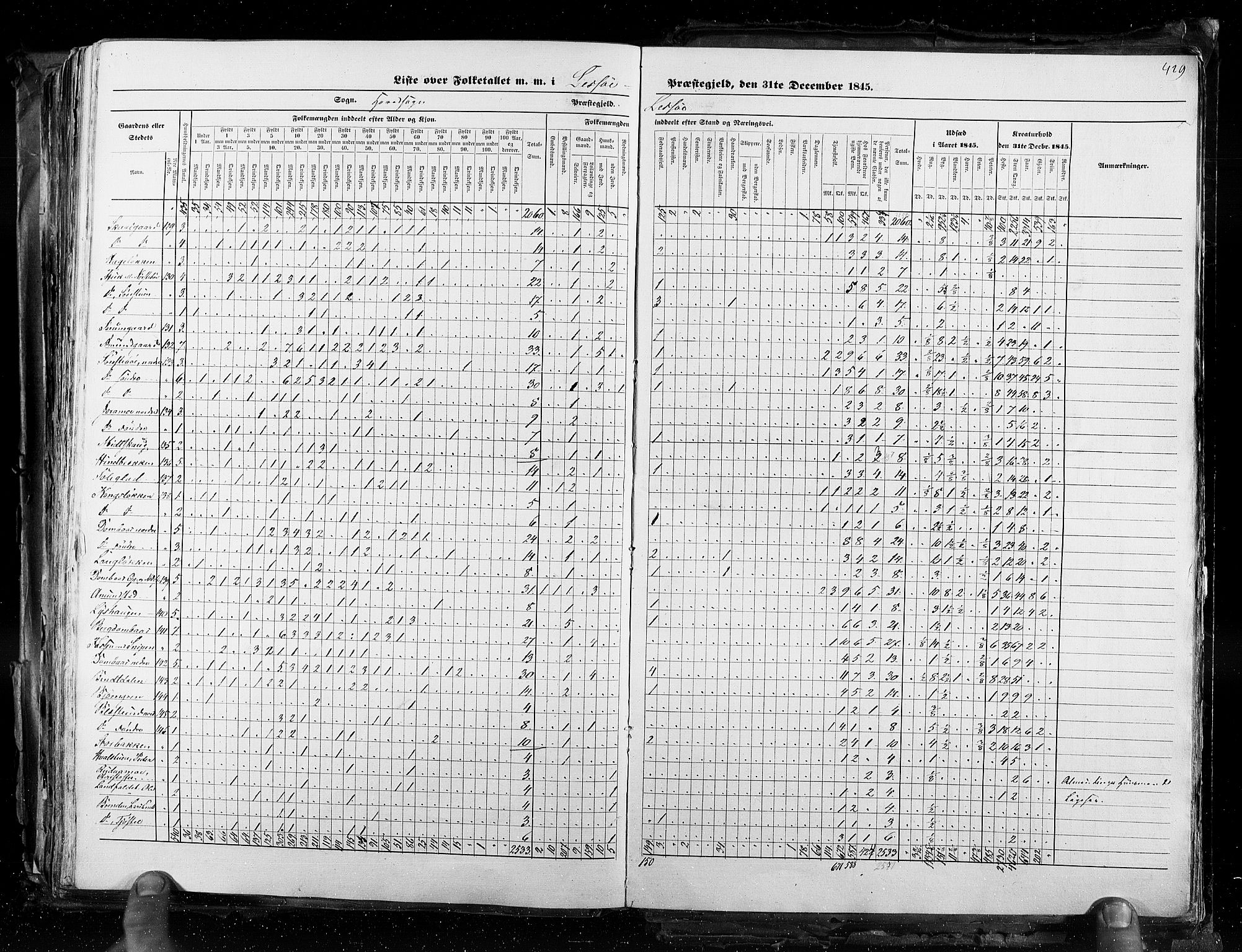 RA, Census 1845, vol. 3: Hedemarken amt og Kristians amt, 1845, p. 429