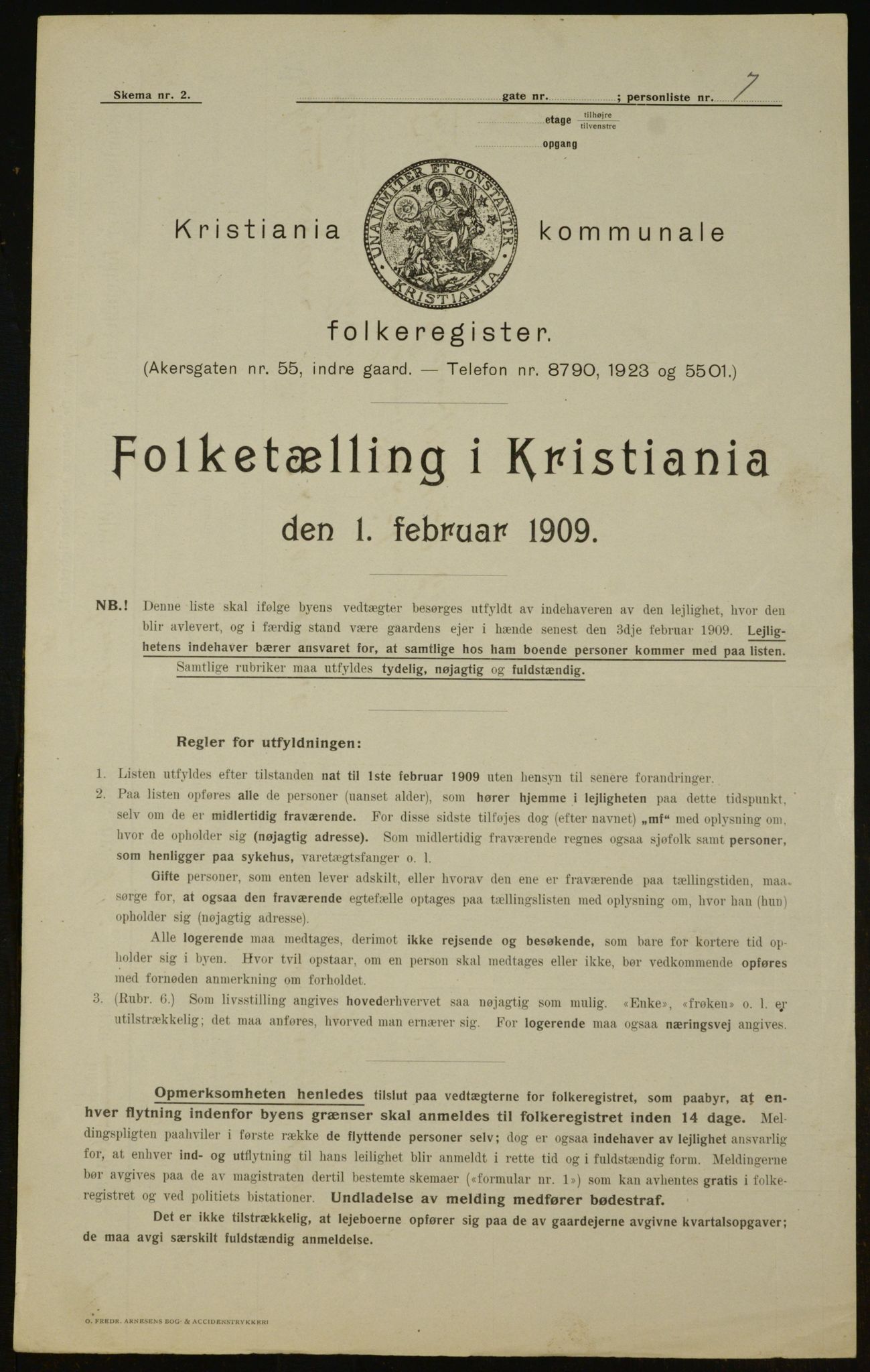 OBA, Municipal Census 1909 for Kristiania, 1909, p. 104854