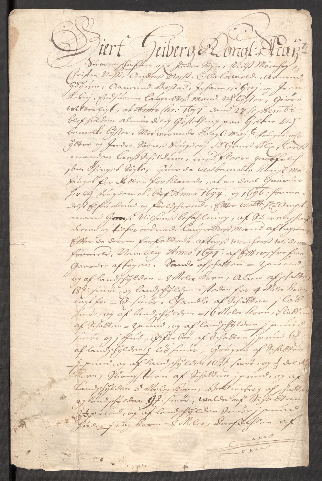 Rentekammeret inntil 1814, Reviderte regnskaper, Fogderegnskap, AV/RA-EA-4092/R52/L3309: Fogderegnskap Sogn, 1696-1697, p. 431