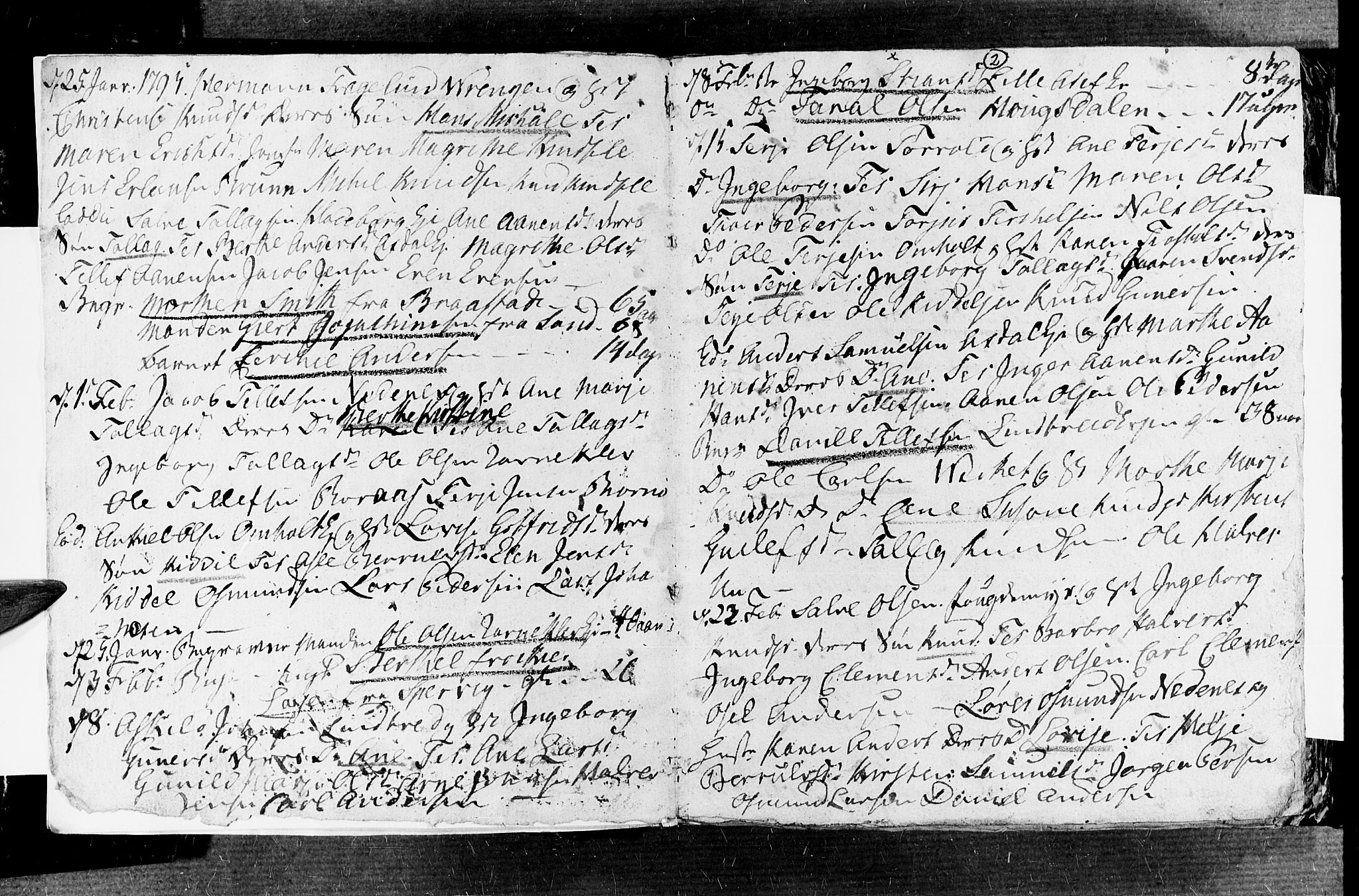 Øyestad sokneprestkontor, SAK/1111-0049/F/Fb/L0002: Parish register (copy) no. B 2, 1795-1807, p. 2