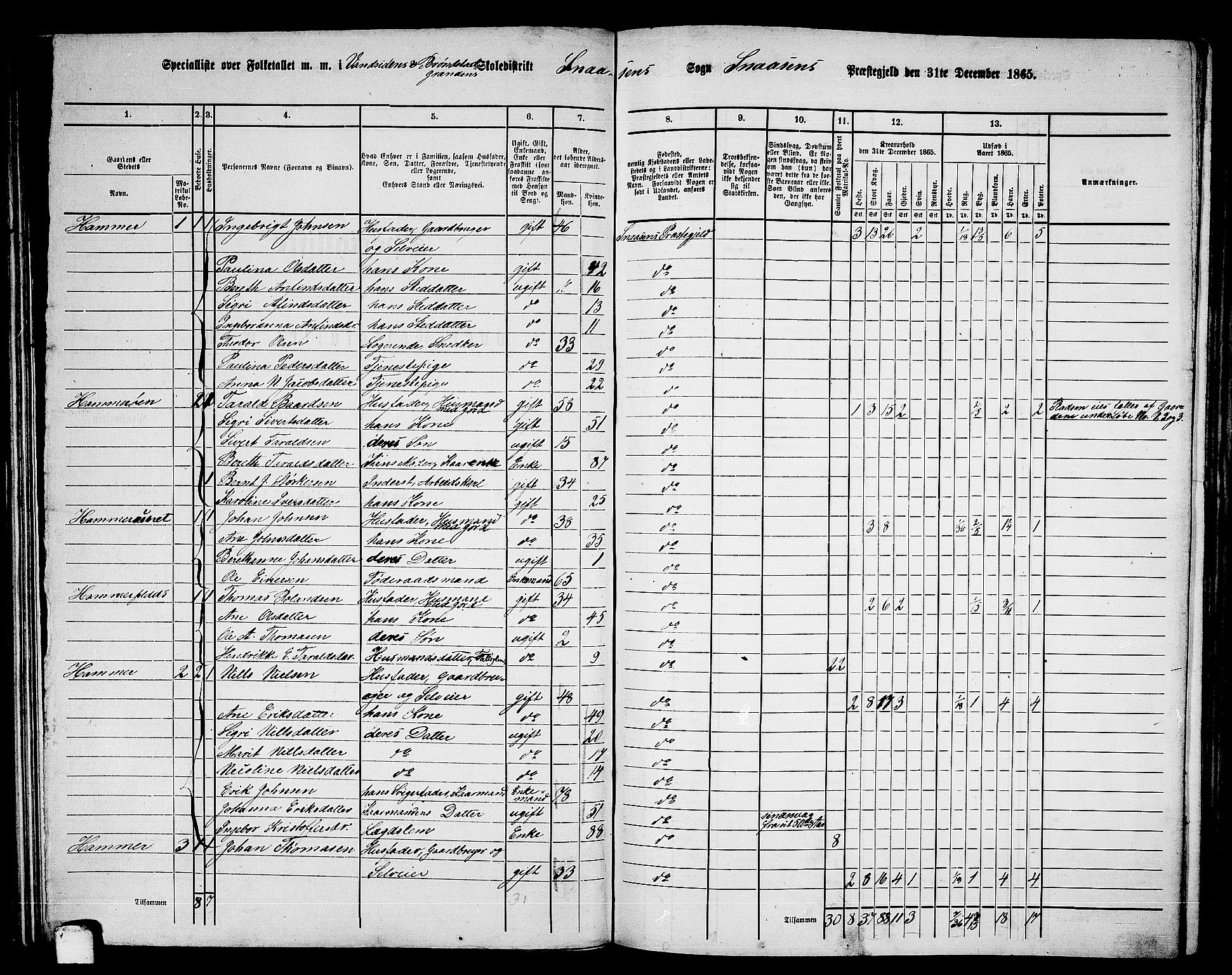 RA, 1865 census for Snåsa, 1865, p. 55