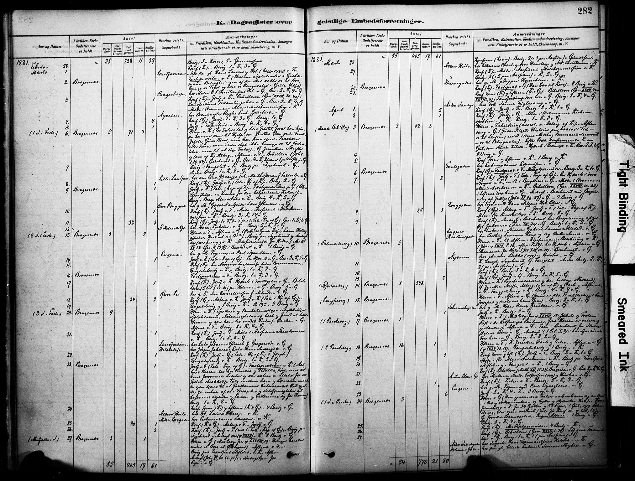 Bragernes kirkebøker, AV/SAKO-A-6/F/Fc/L0005: Parish register (official) no. III 5, 1878-1890, p. 282