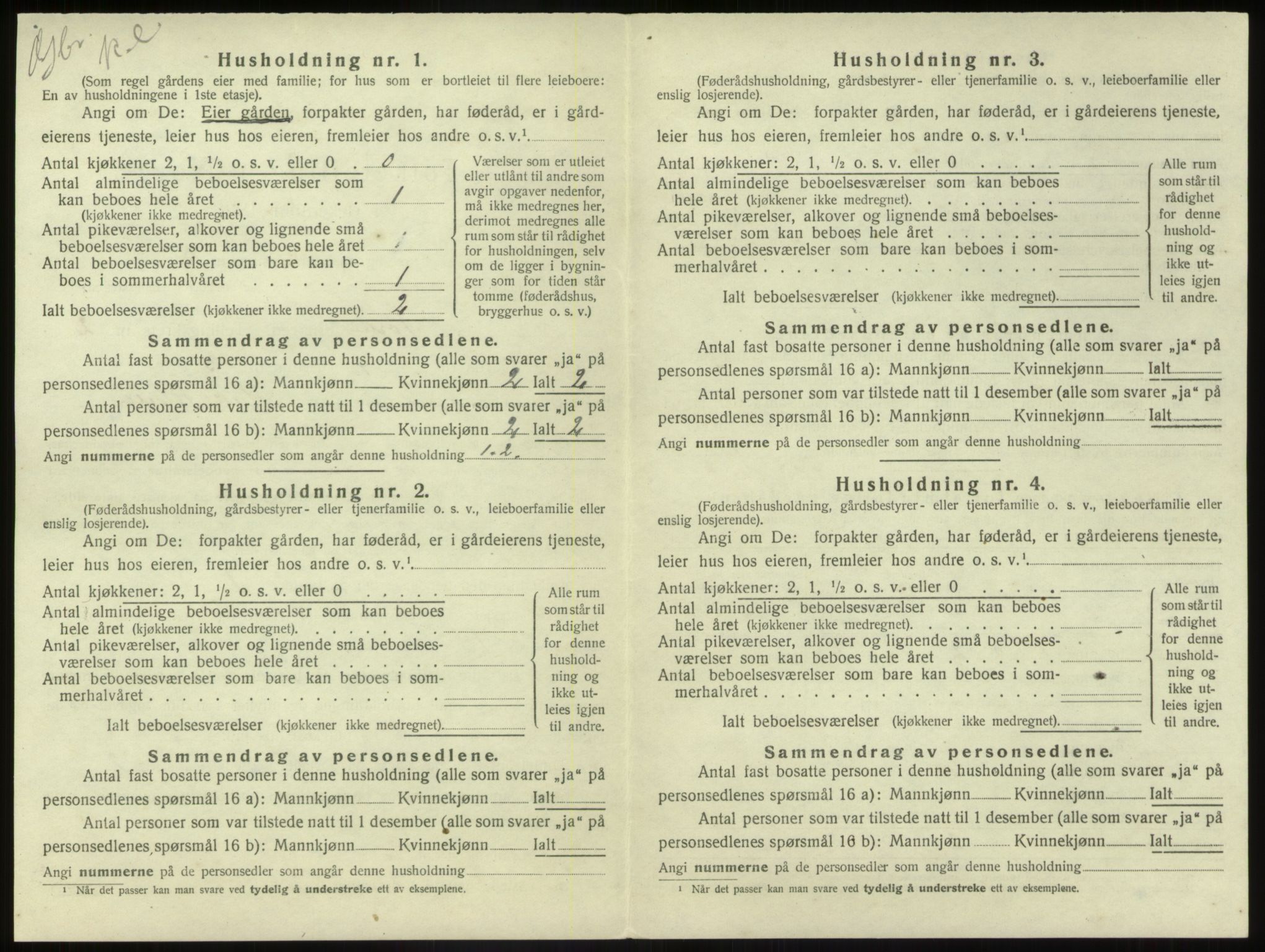 SAB, 1920 census for Førde, 1920, p. 122