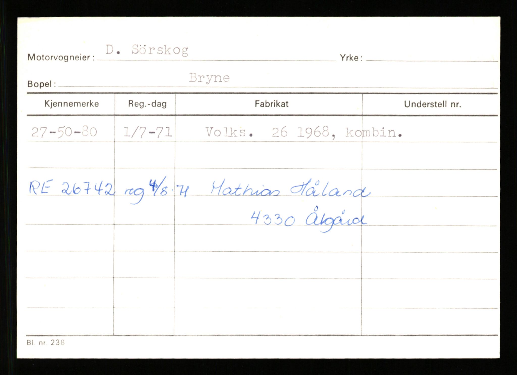 Stavanger trafikkstasjon, AV/SAST-A-101942/0/G/L0011: Registreringsnummer: 240000 - 363477, 1930-1971, p. 1065