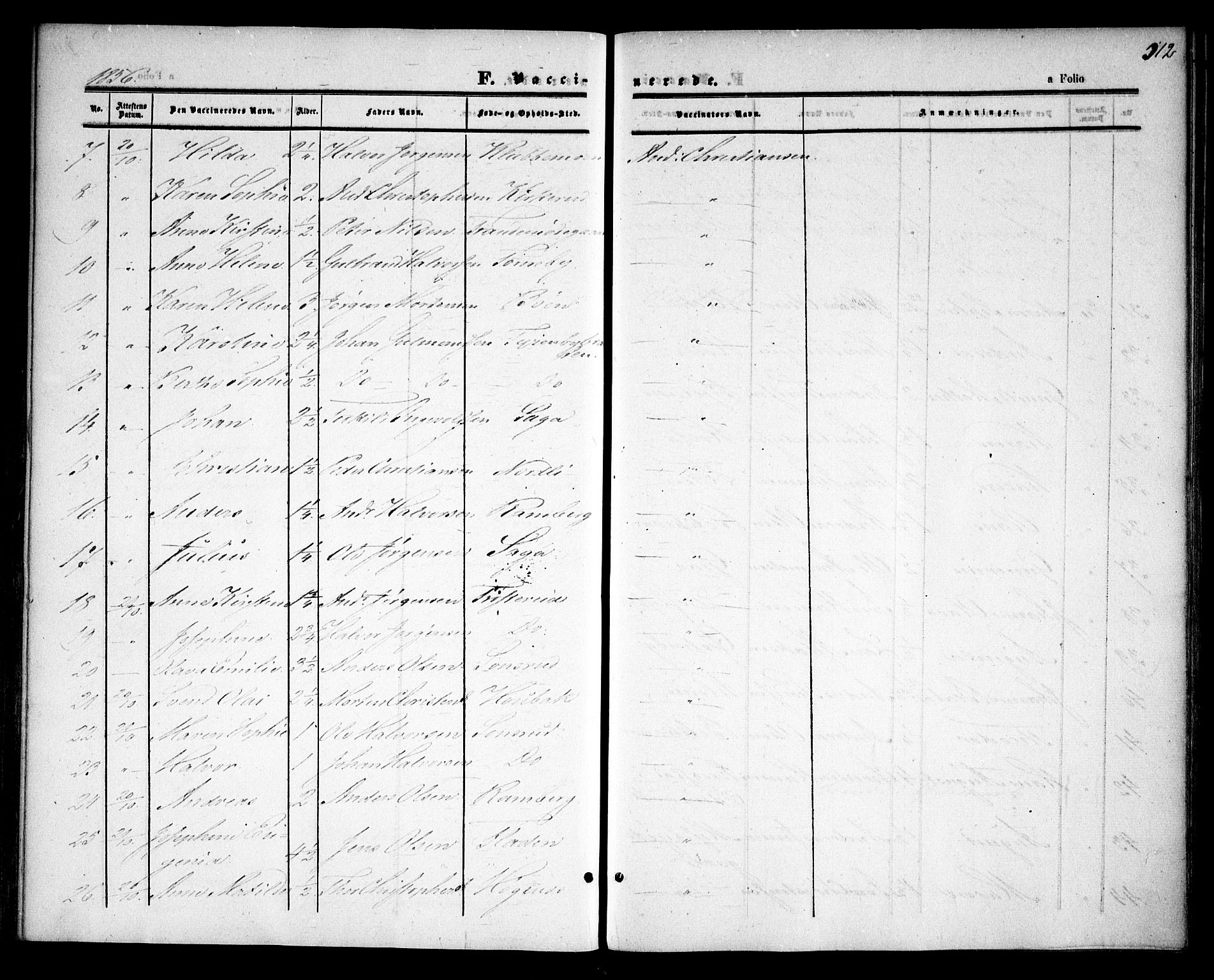 Rødenes prestekontor Kirkebøker, AV/SAO-A-2005/F/Fa/L0006: Parish register (official) no. I 6, 1850-1859, p. 312