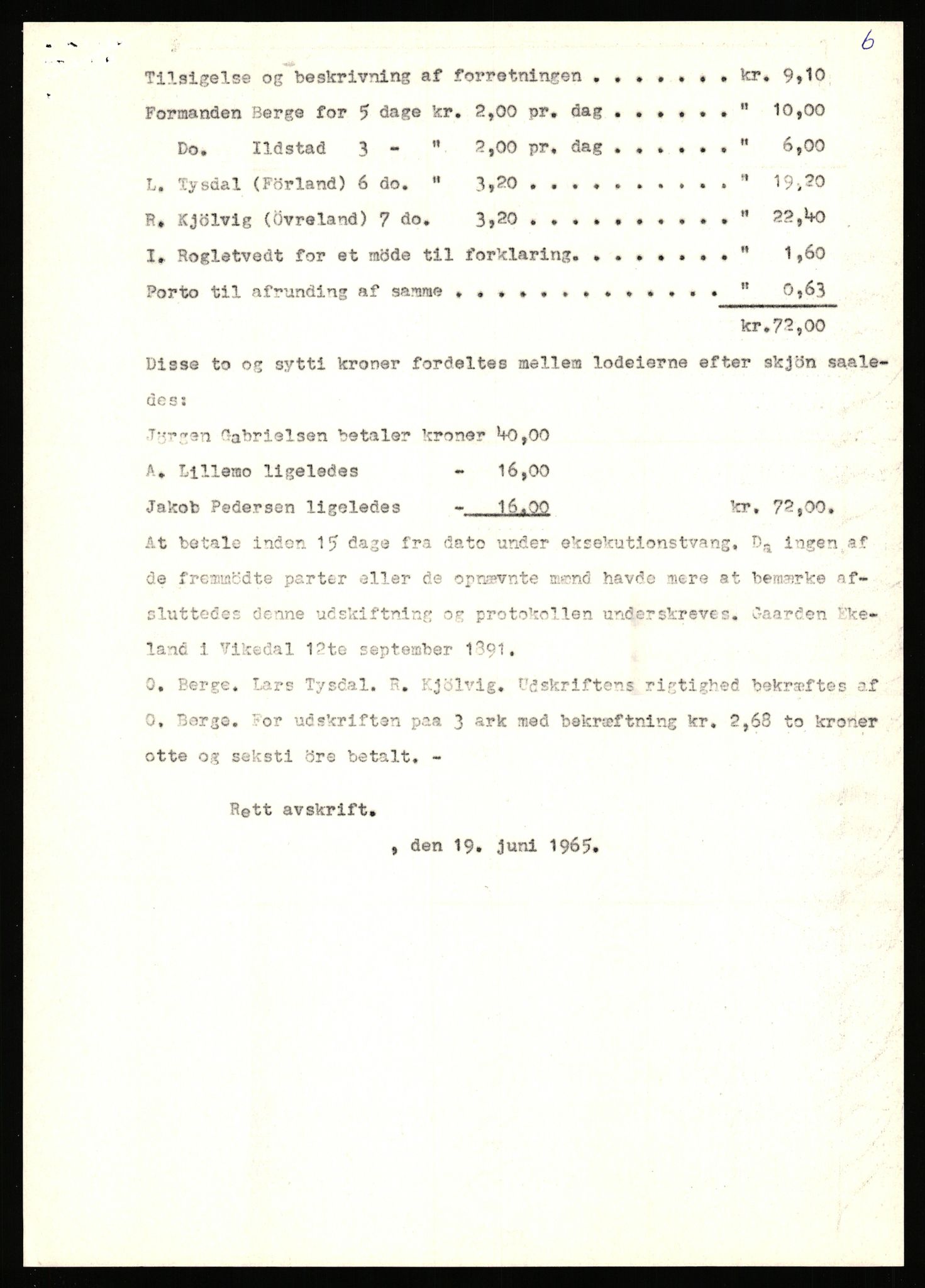 Statsarkivet i Stavanger, SAST/A-101971/03/Y/Yj/L0017: Avskrifter sortert etter gårdsnavn: Eigeland østre - Elve, 1750-1930, p. 319