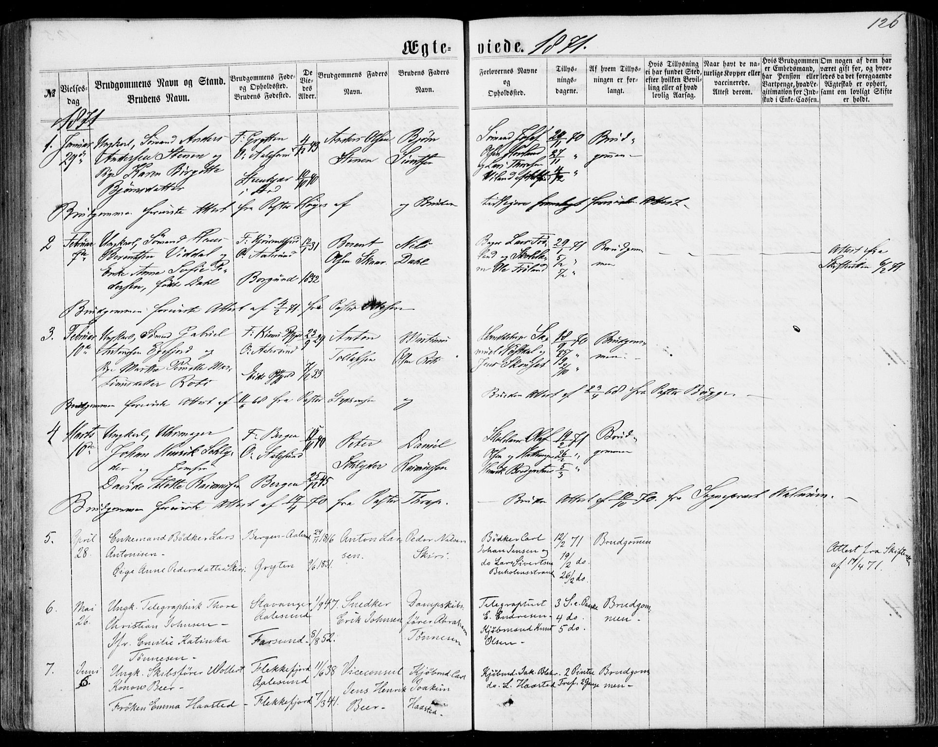 Ministerialprotokoller, klokkerbøker og fødselsregistre - Møre og Romsdal, SAT/A-1454/529/L0452: Parish register (official) no. 529A02, 1864-1871, p. 126