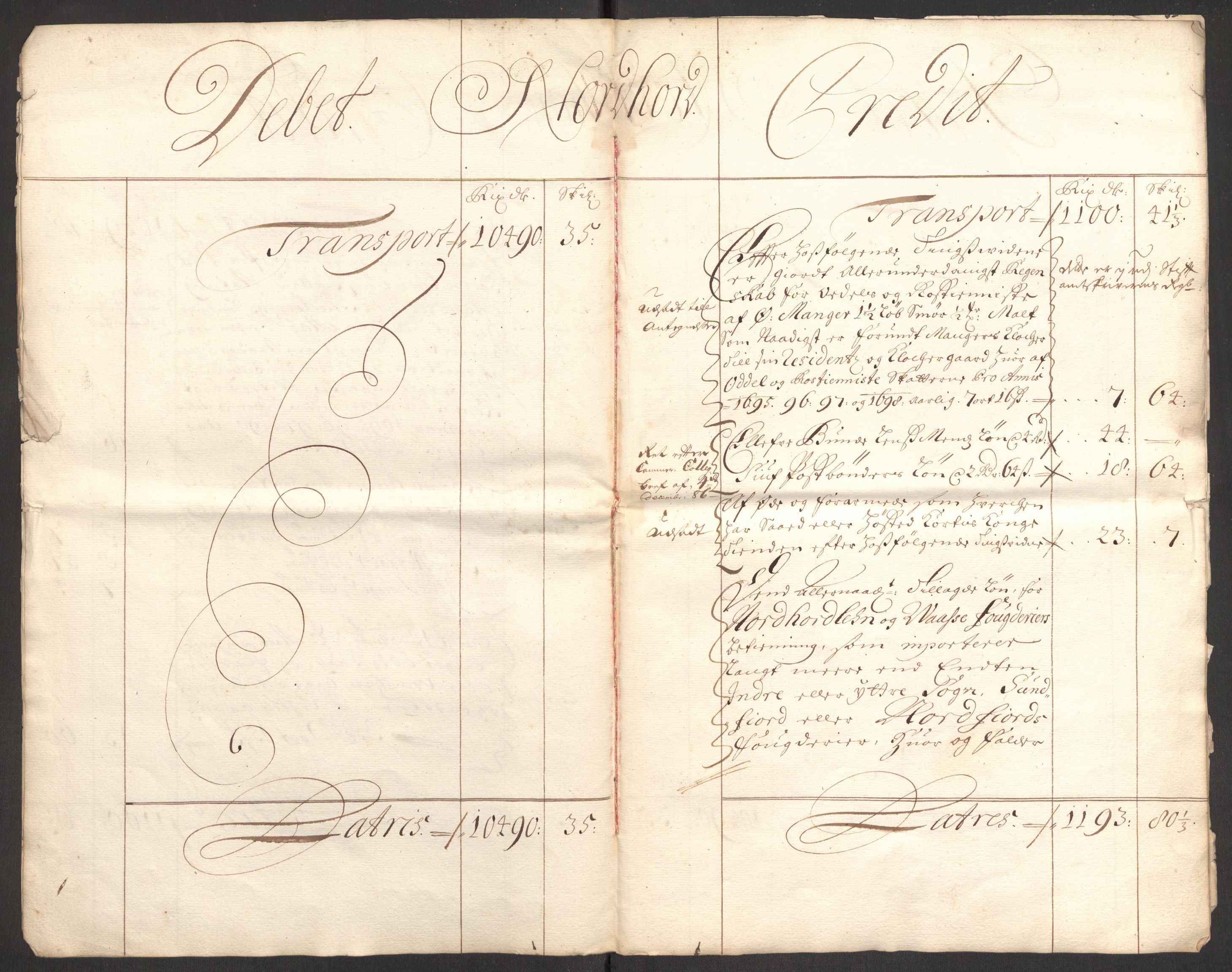 Rentekammeret inntil 1814, Reviderte regnskaper, Fogderegnskap, RA/EA-4092/R51/L3184: Fogderegnskap Nordhordland og Voss, 1698-1699, p. 7