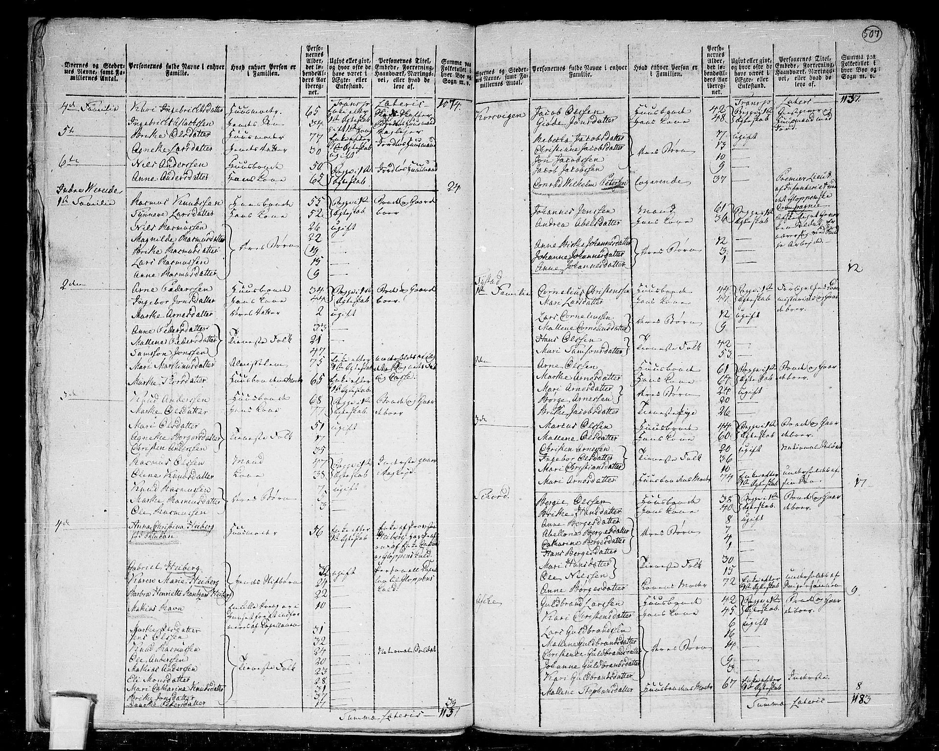 RA, 1801 census for 1445P Gloppen, 1801, p. 506b-507a