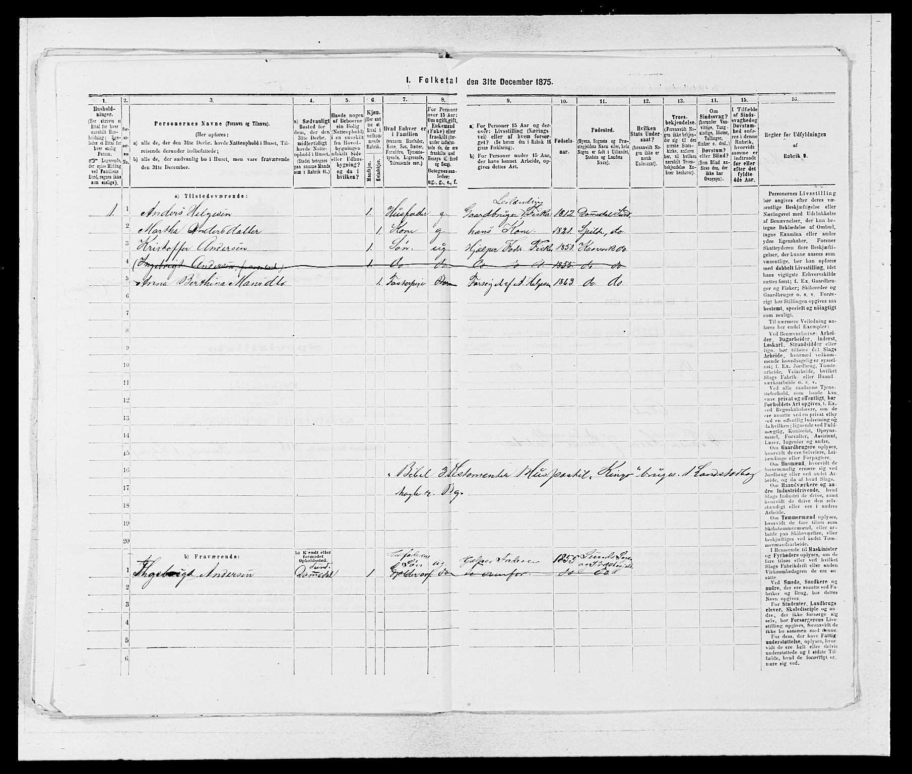 SAB, 1875 census for 1245P Sund, 1875, p. 570