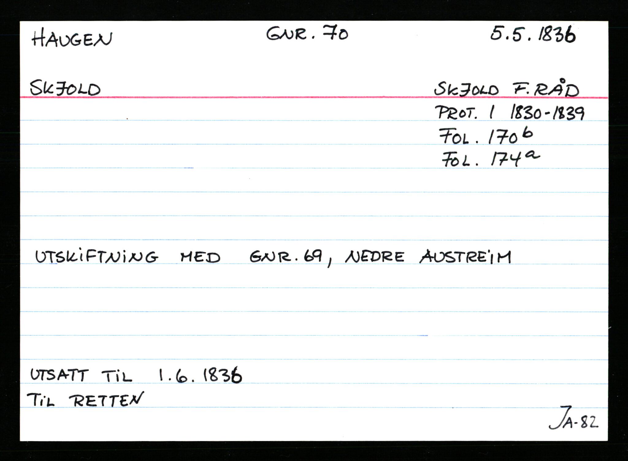 Statsarkivet i Stavanger, AV/SAST-A-101971/03/Y/Ym/L0021: Åstedskort sortert etter gårdsnavn: Hauge - Haukås, 1600-1950, p. 441