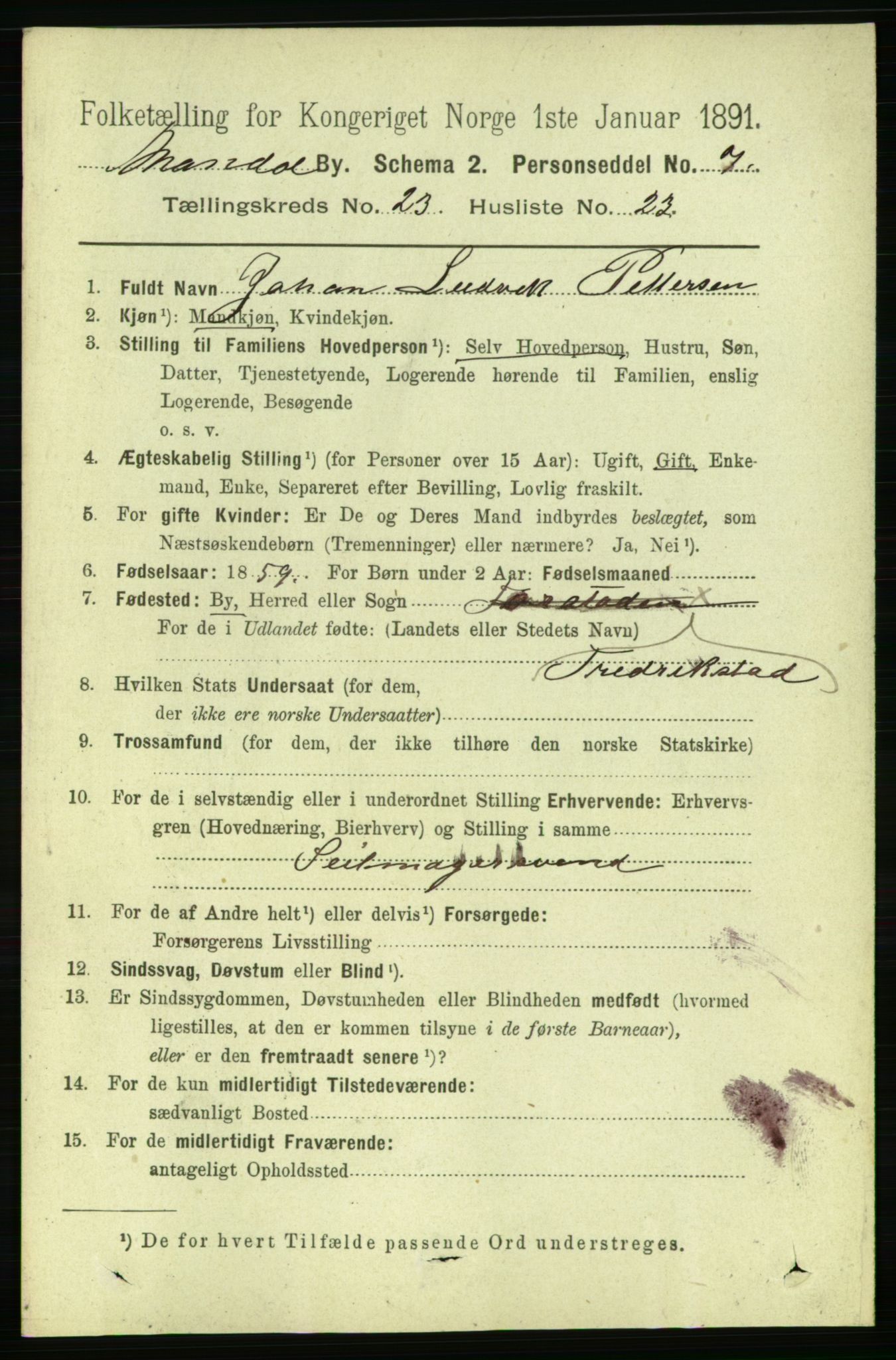 RA, 1891 census for 1002 Mandal, 1891, p. 4436