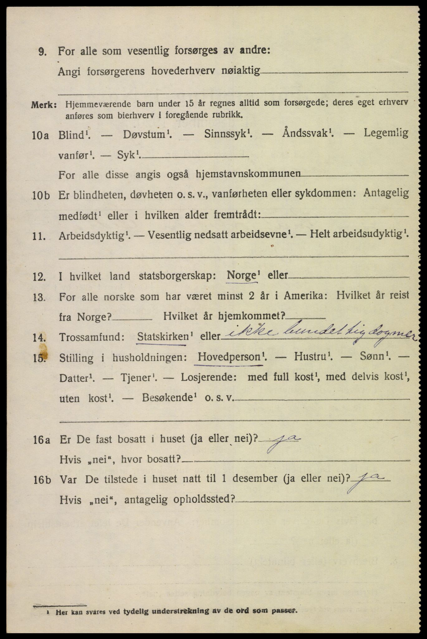 SAK, 1920 census for Grindheim, 1920, p. 558