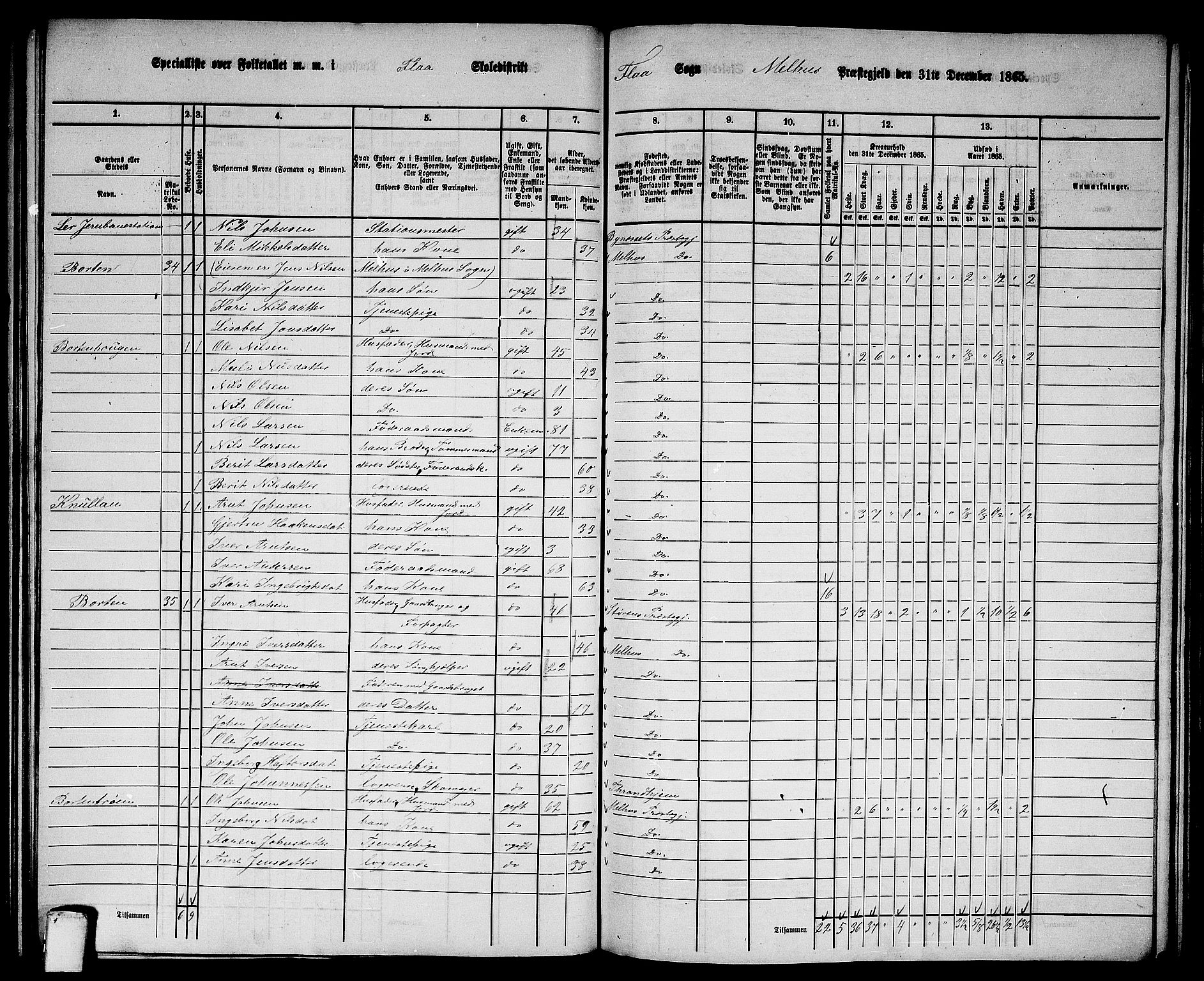 RA, 1865 census for Melhus, 1865, p. 149