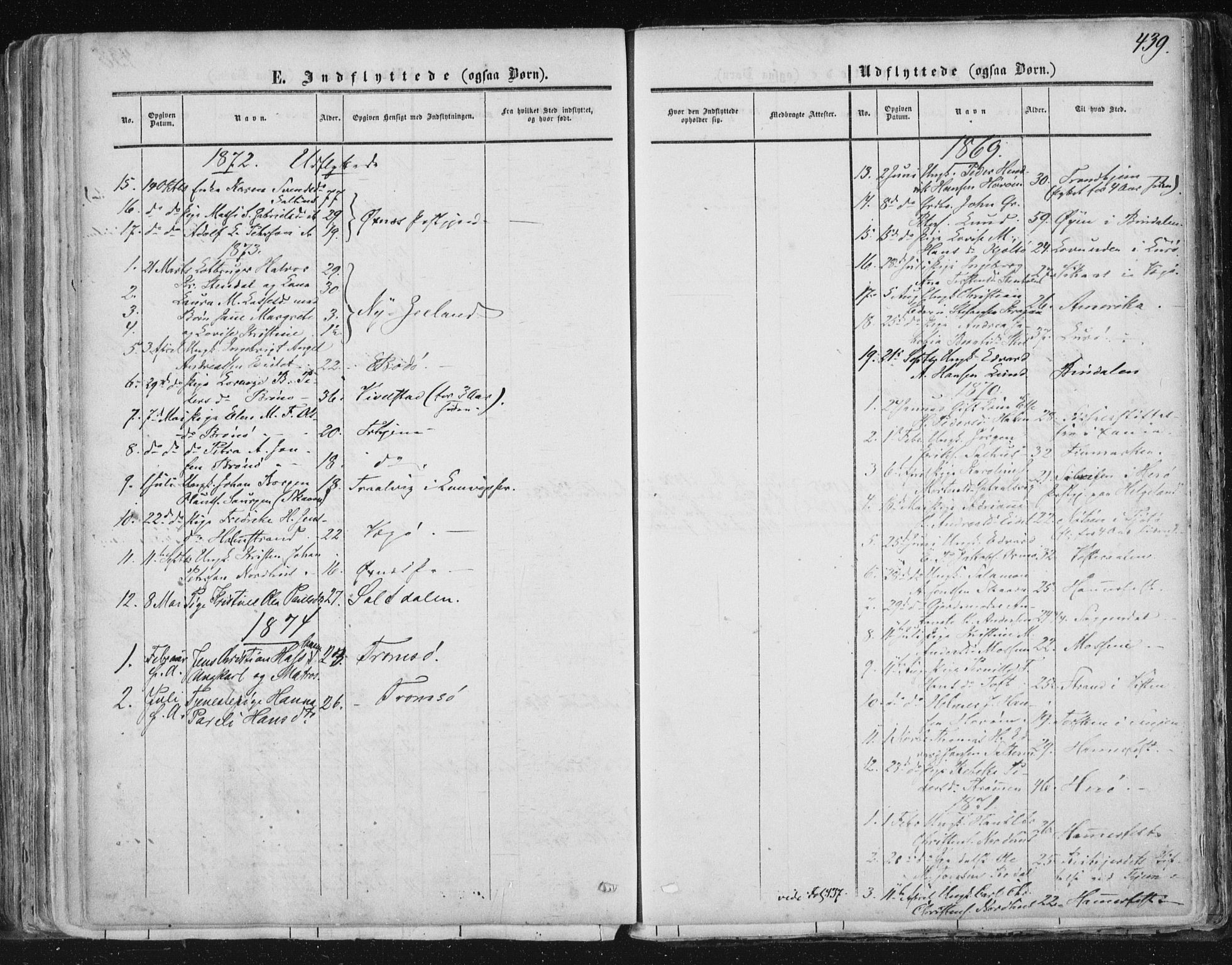 Ministerialprotokoller, klokkerbøker og fødselsregistre - Nordland, SAT/A-1459/813/L0198: Parish register (official) no. 813A08, 1834-1874, p. 439