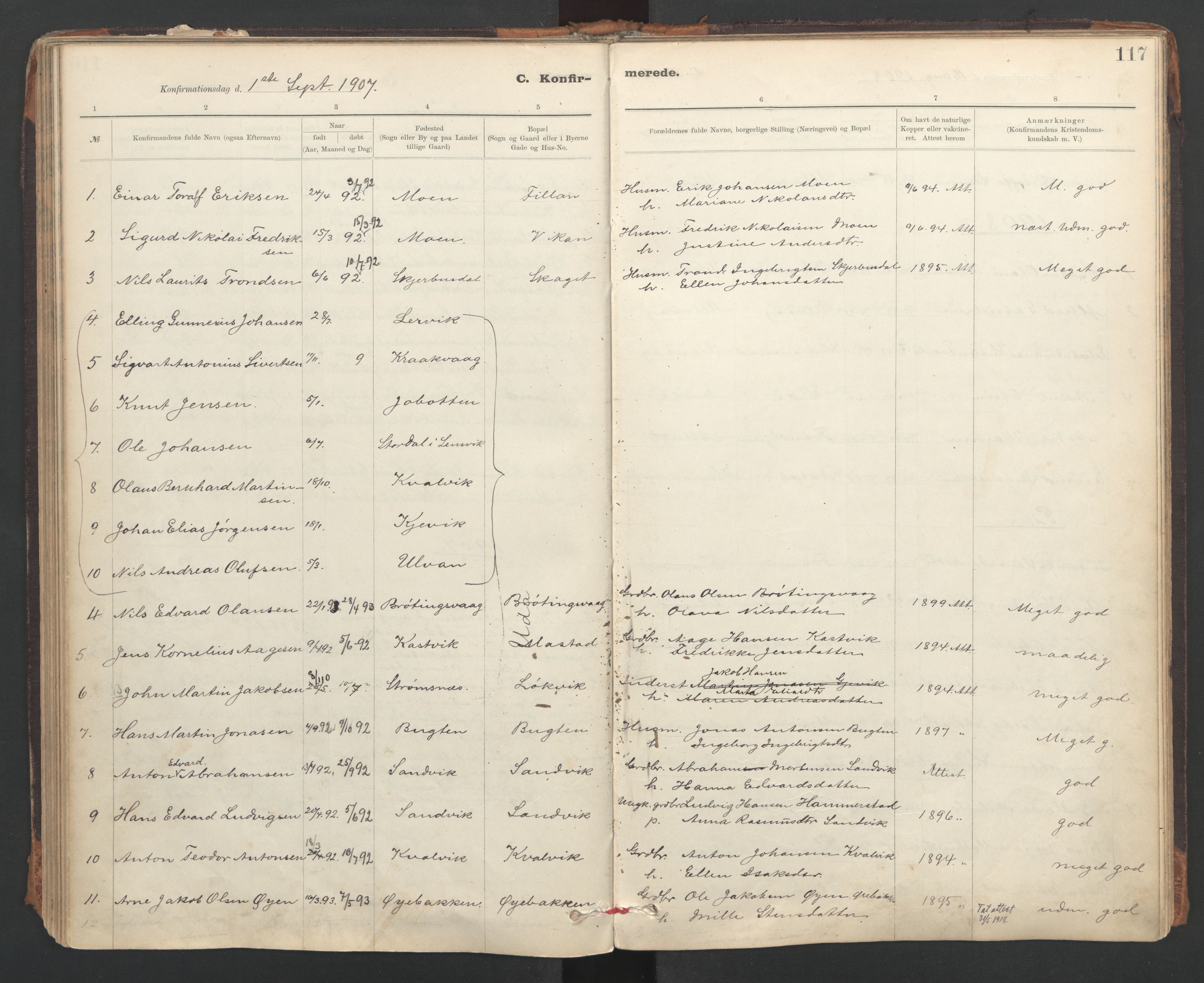 Ministerialprotokoller, klokkerbøker og fødselsregistre - Sør-Trøndelag, SAT/A-1456/637/L0559: Parish register (official) no. 637A02, 1899-1923, p. 117
