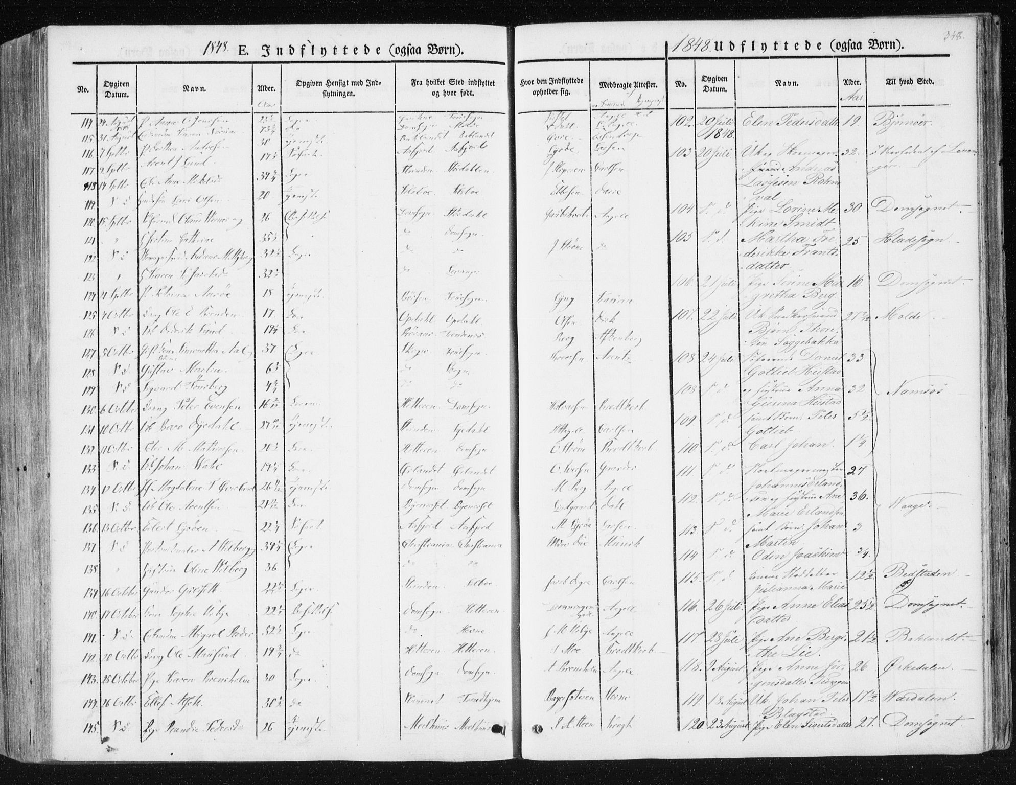 Ministerialprotokoller, klokkerbøker og fødselsregistre - Sør-Trøndelag, AV/SAT-A-1456/602/L0110: Parish register (official) no. 602A08, 1840-1854, p. 348