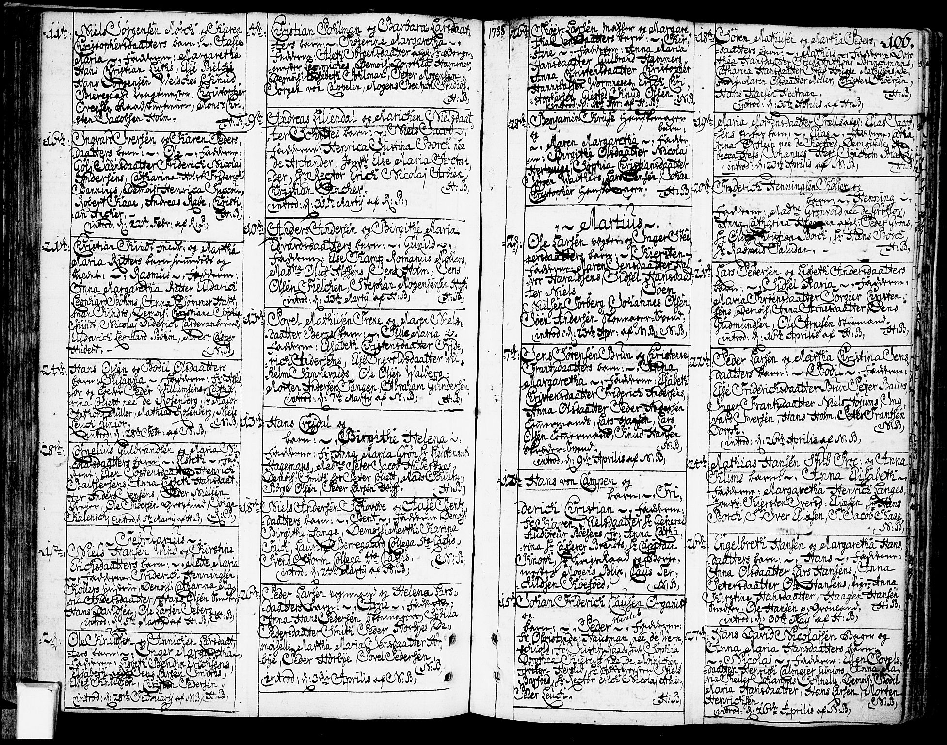 Oslo domkirke Kirkebøker, SAO/A-10752/F/Fa/L0003: Parish register (official) no. 3, 1731-1743, p. 106