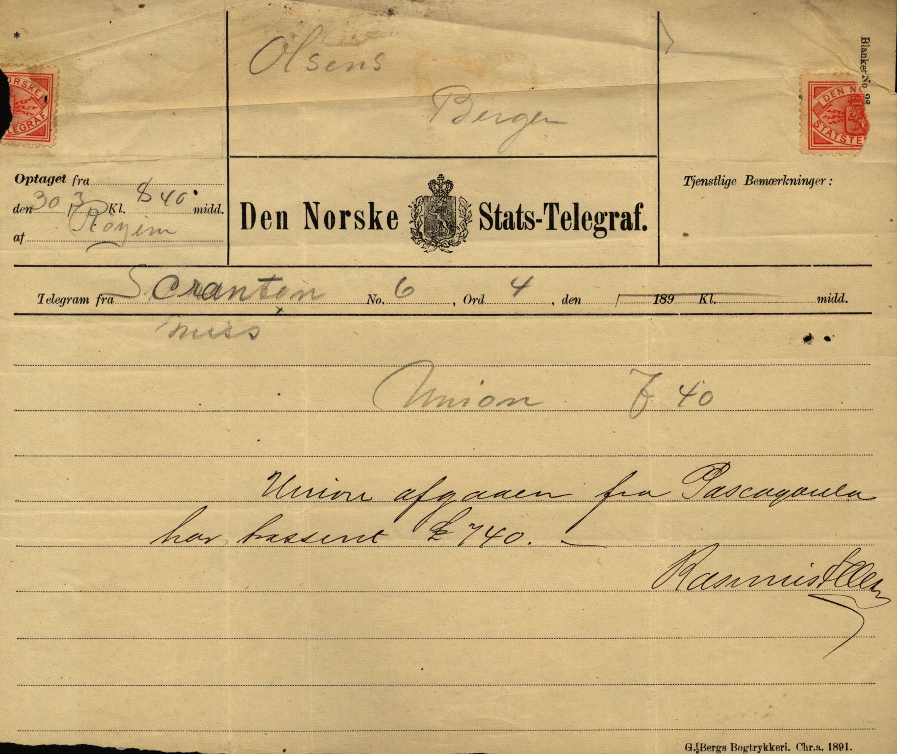 Pa 63 - Østlandske skibsassuranceforening, VEMU/A-1079/G/Ga/L0030/0008: Havaridokumenter / Skjoldmoen, Dalerne, Union, 1894, p. 159