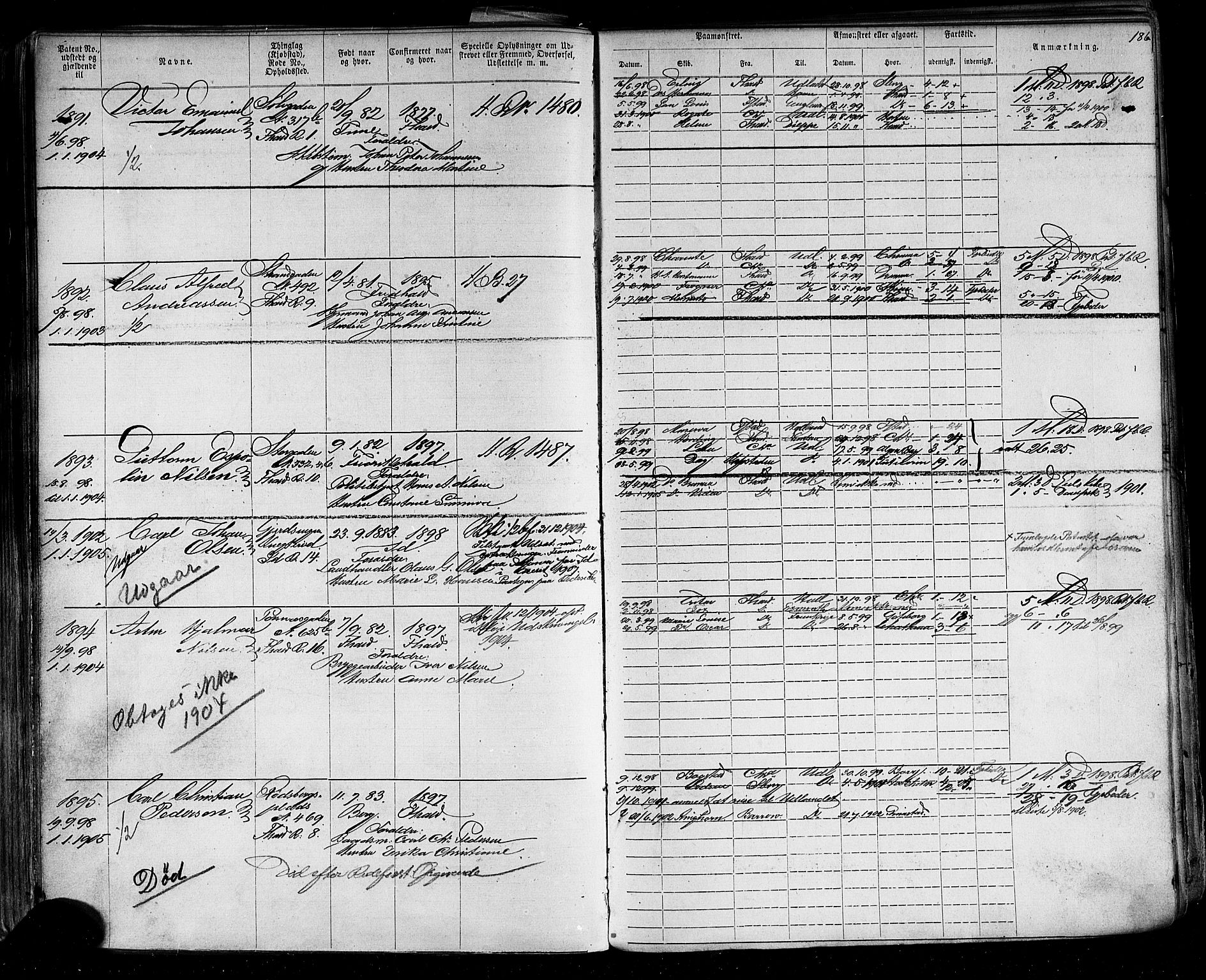 Halden mønstringskontor, AV/SAO-A-10569a/F/Fc/Fca/L0003: Annotasjonsrulle, 1875-1910, p. 199