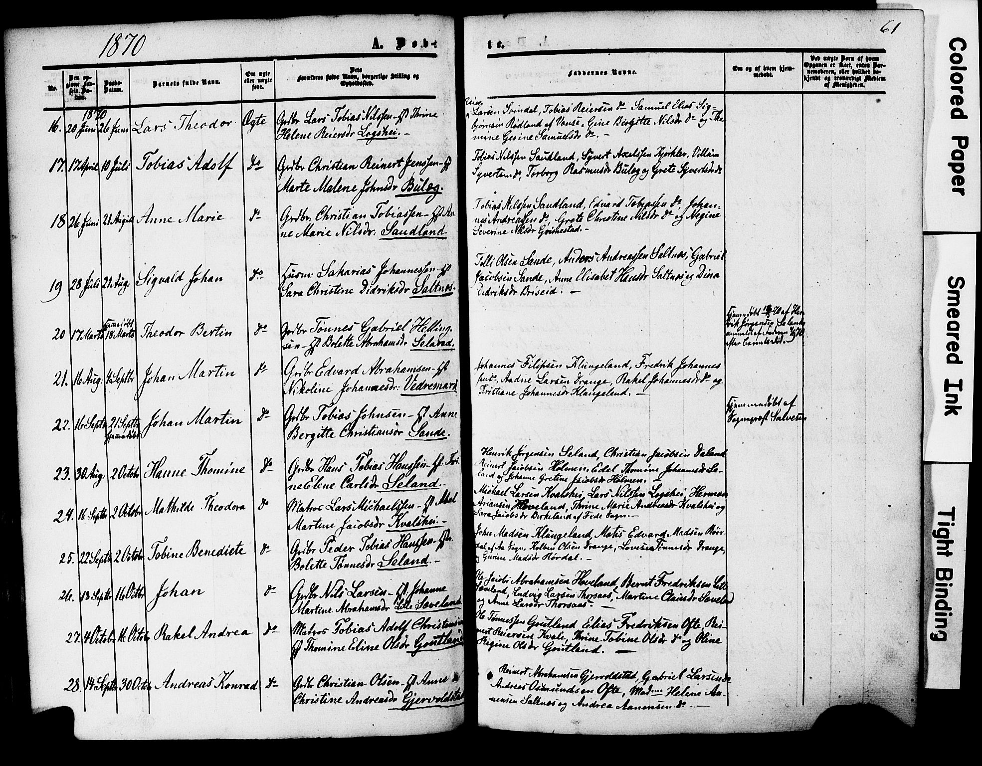 Herad sokneprestkontor, AV/SAK-1111-0018/F/Fa/Faa/L0005: Parish register (official) no. A 5, 1853-1886, p. 61