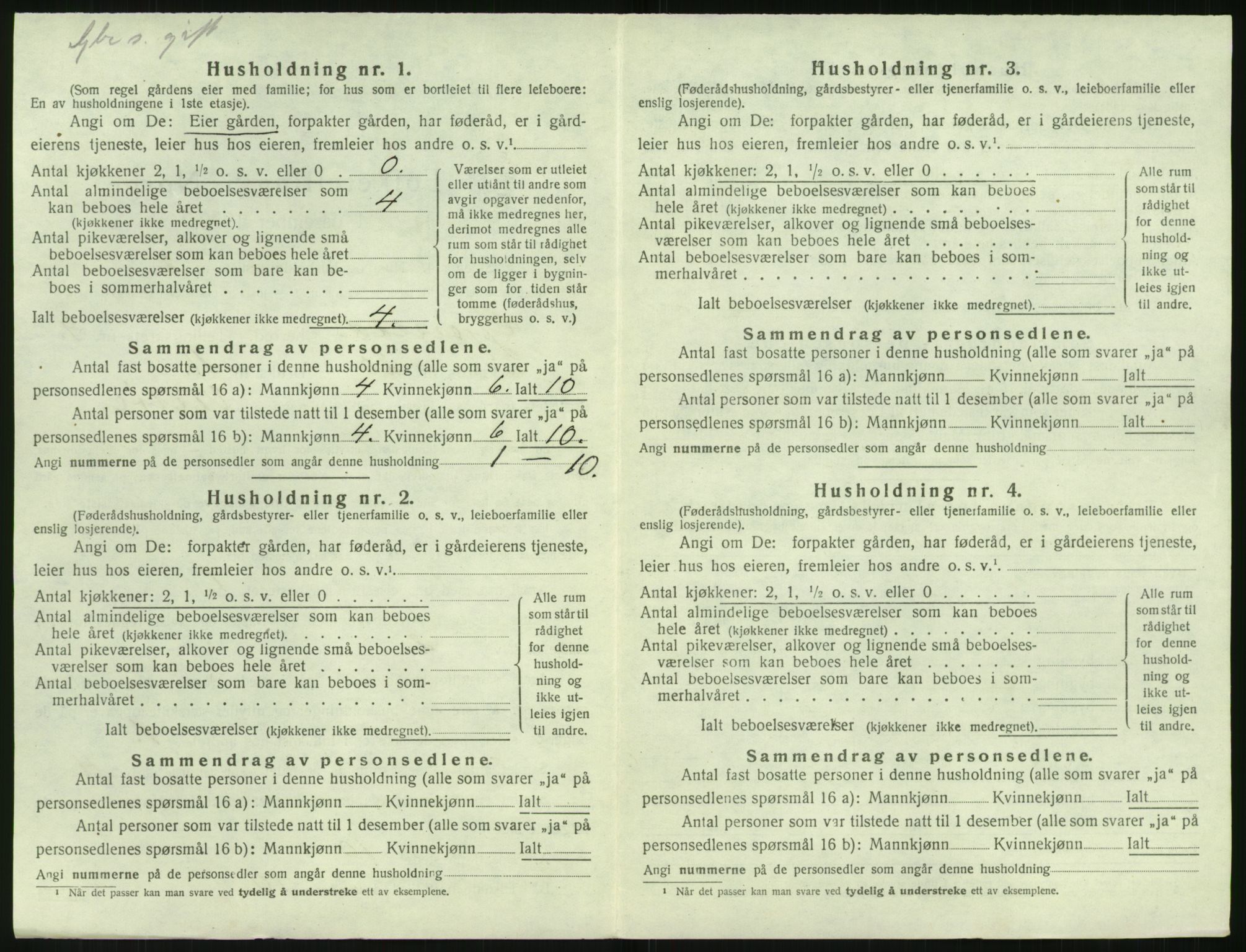 SAK, 1920 census for Gjerstad, 1920, p. 898