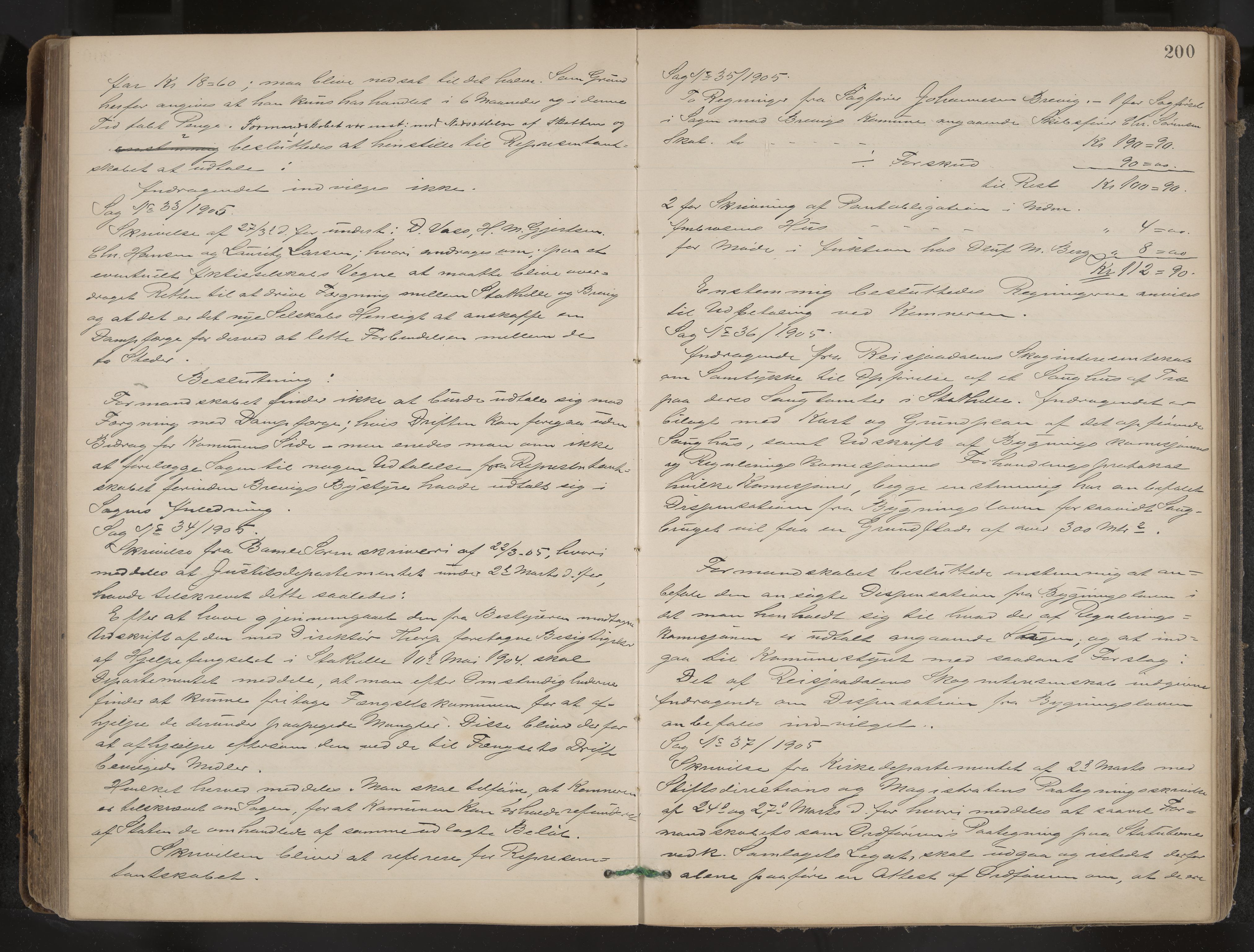 Stathelle formannskap og sentraladministrasjon, IKAK/0803021/A/L0002: Møtebok, 1892-1909, p. 200
