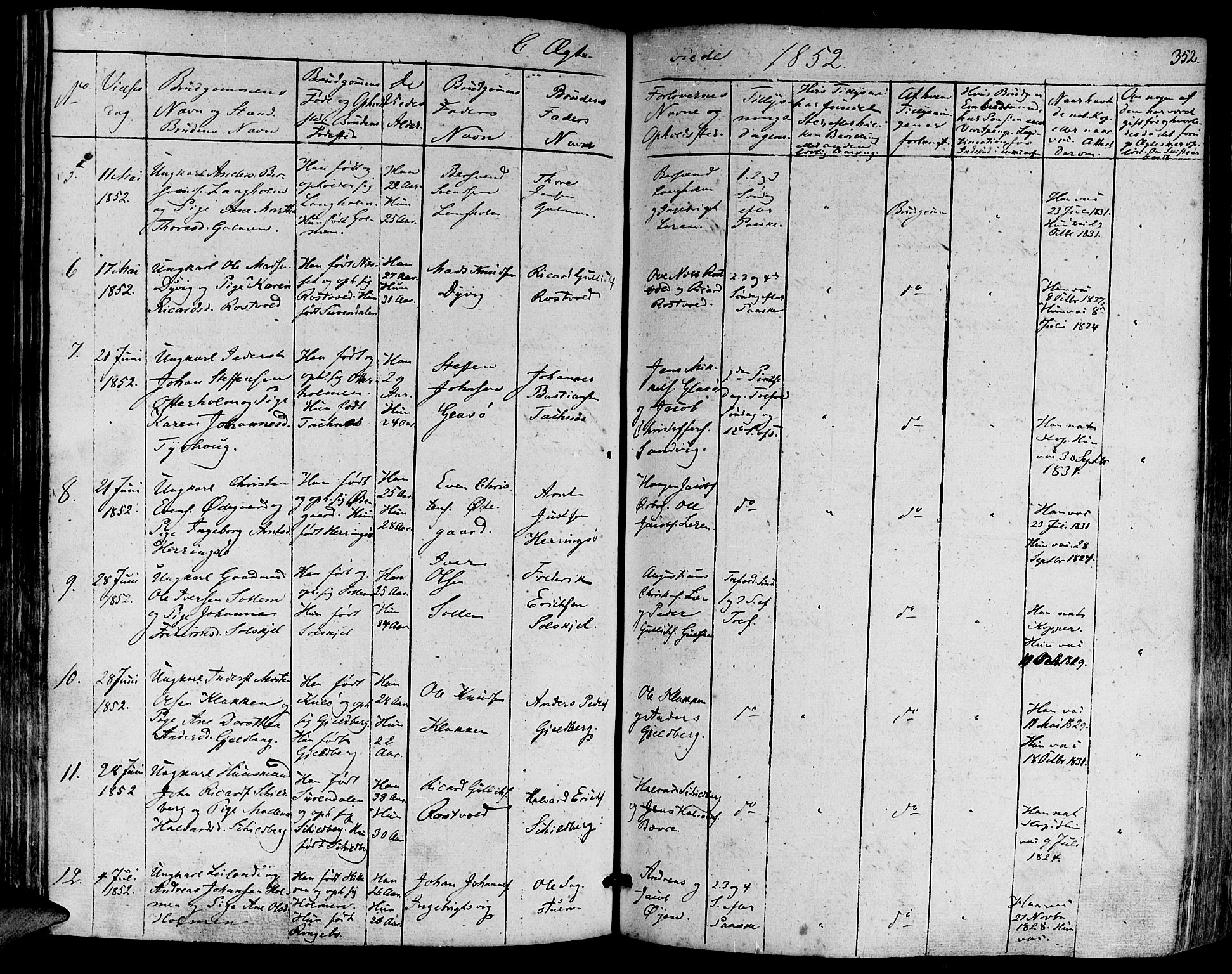 Ministerialprotokoller, klokkerbøker og fødselsregistre - Møre og Romsdal, AV/SAT-A-1454/581/L0936: Parish register (official) no. 581A04, 1836-1852, p. 352