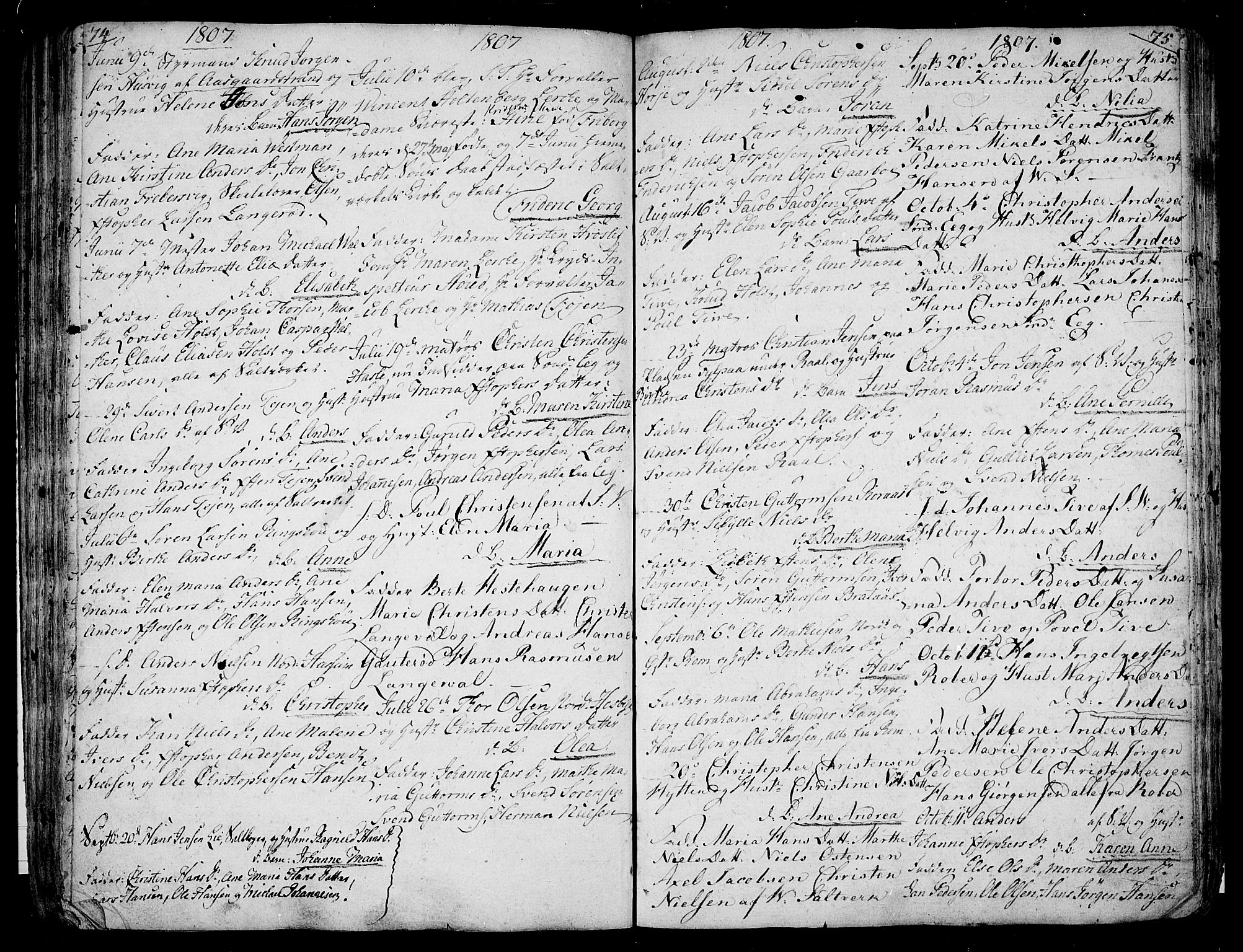 Sem kirkebøker, SAKO/A-5/F/Fb/L0003: Parish register (official) no. II 3, 1792-1814, p. 74-75