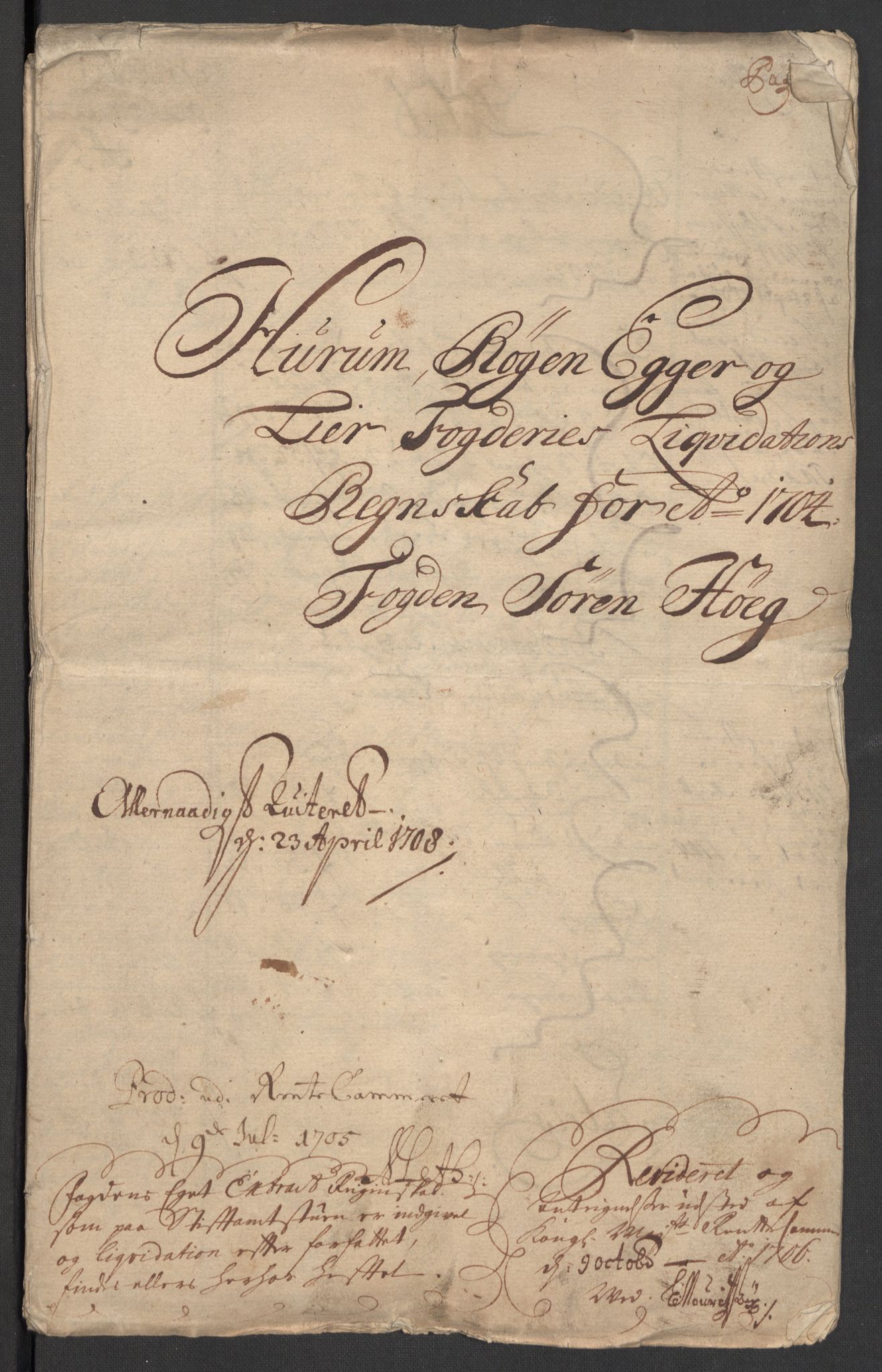 Rentekammeret inntil 1814, Reviderte regnskaper, Fogderegnskap, RA/EA-4092/R30/L1700: Fogderegnskap Hurum, Røyken, Eiker og Lier, 1704-1705, p. 3