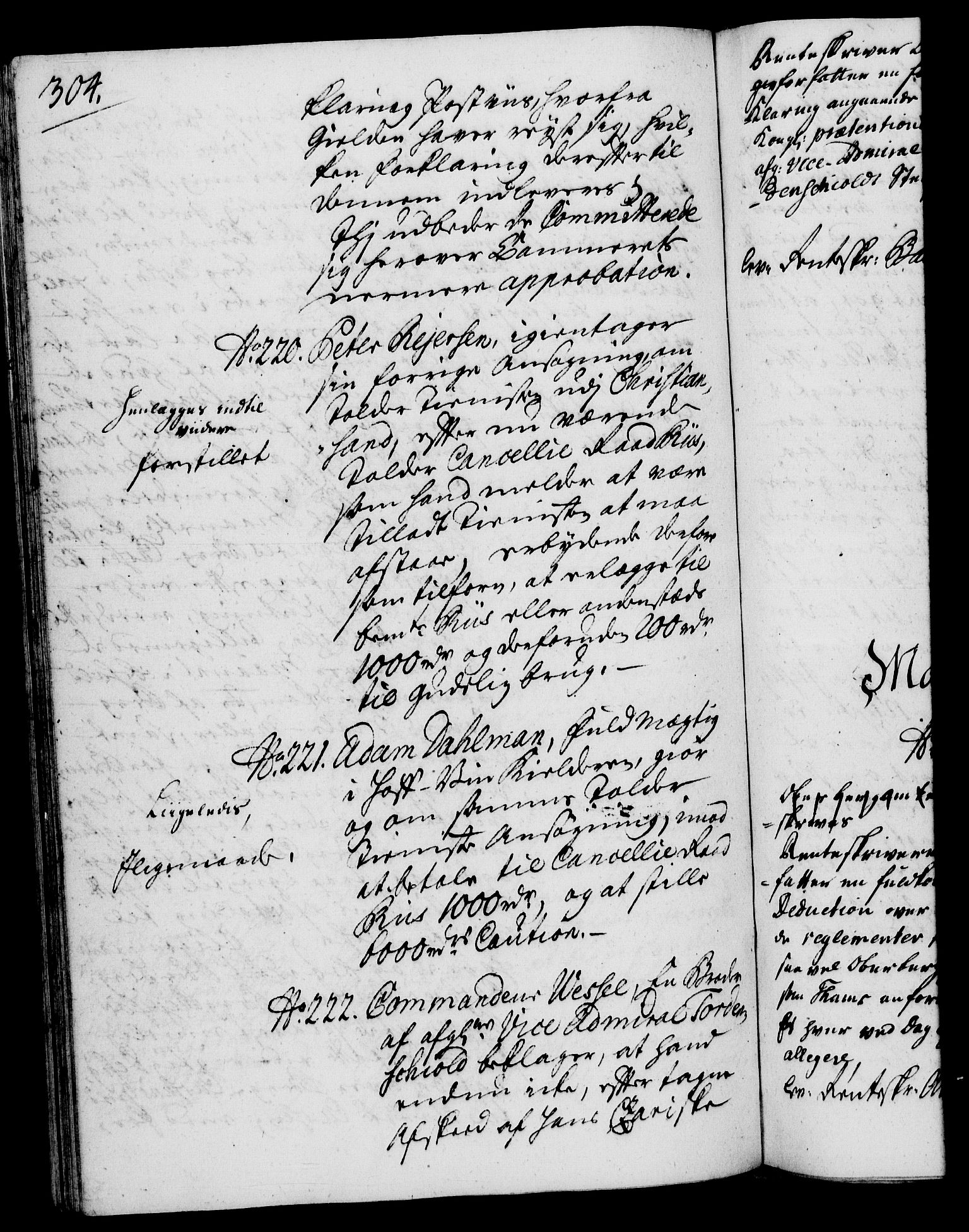 Rentekammeret, Kammerkanselliet, RA/EA-3111/G/Gh/Gha/L0020: Norsk ekstraktmemorialprotokoll (merket RK 53.65), 1738-1739, p. 304