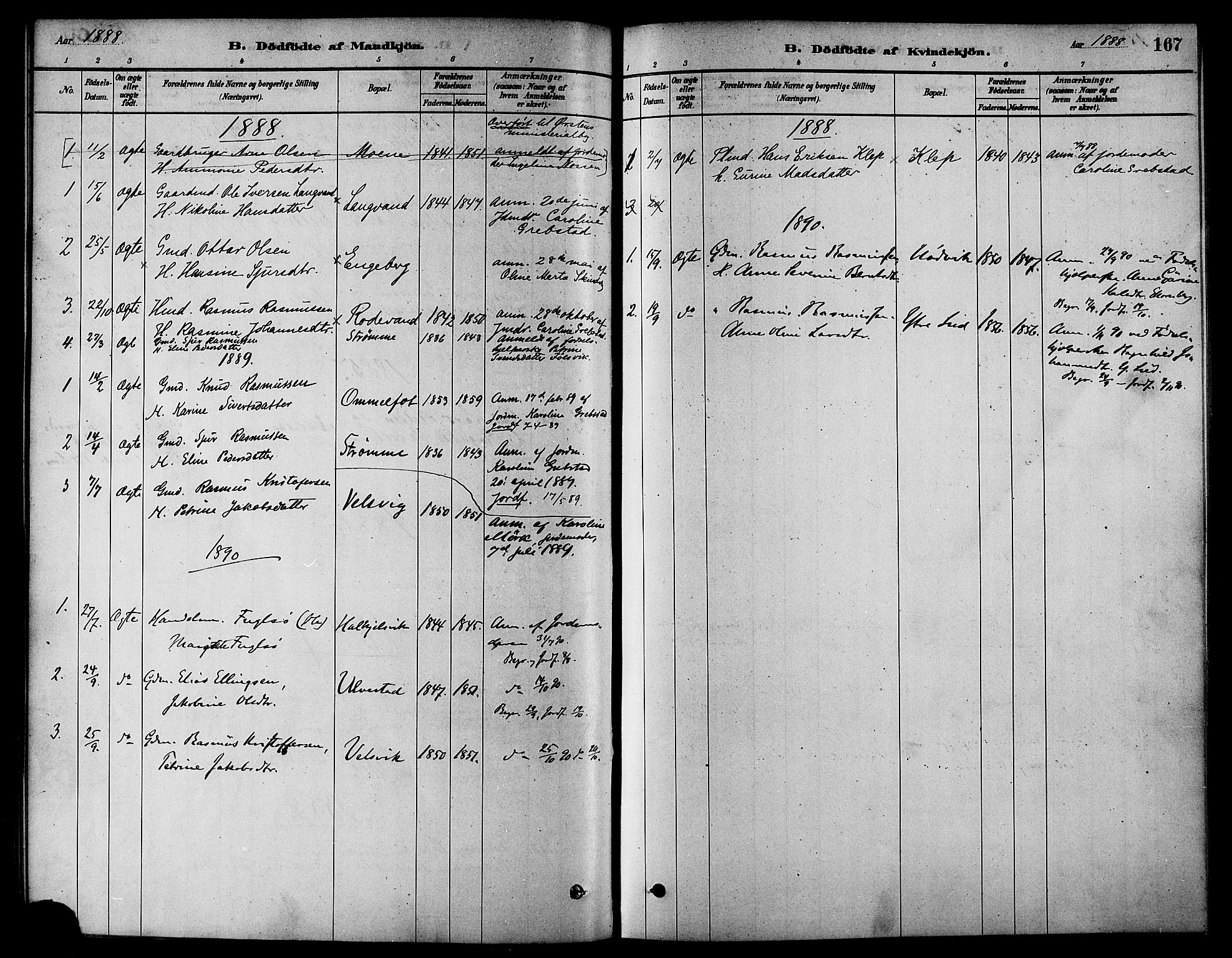 Ministerialprotokoller, klokkerbøker og fødselsregistre - Møre og Romsdal, AV/SAT-A-1454/511/L0141: Parish register (official) no. 511A08, 1878-1890, p. 167