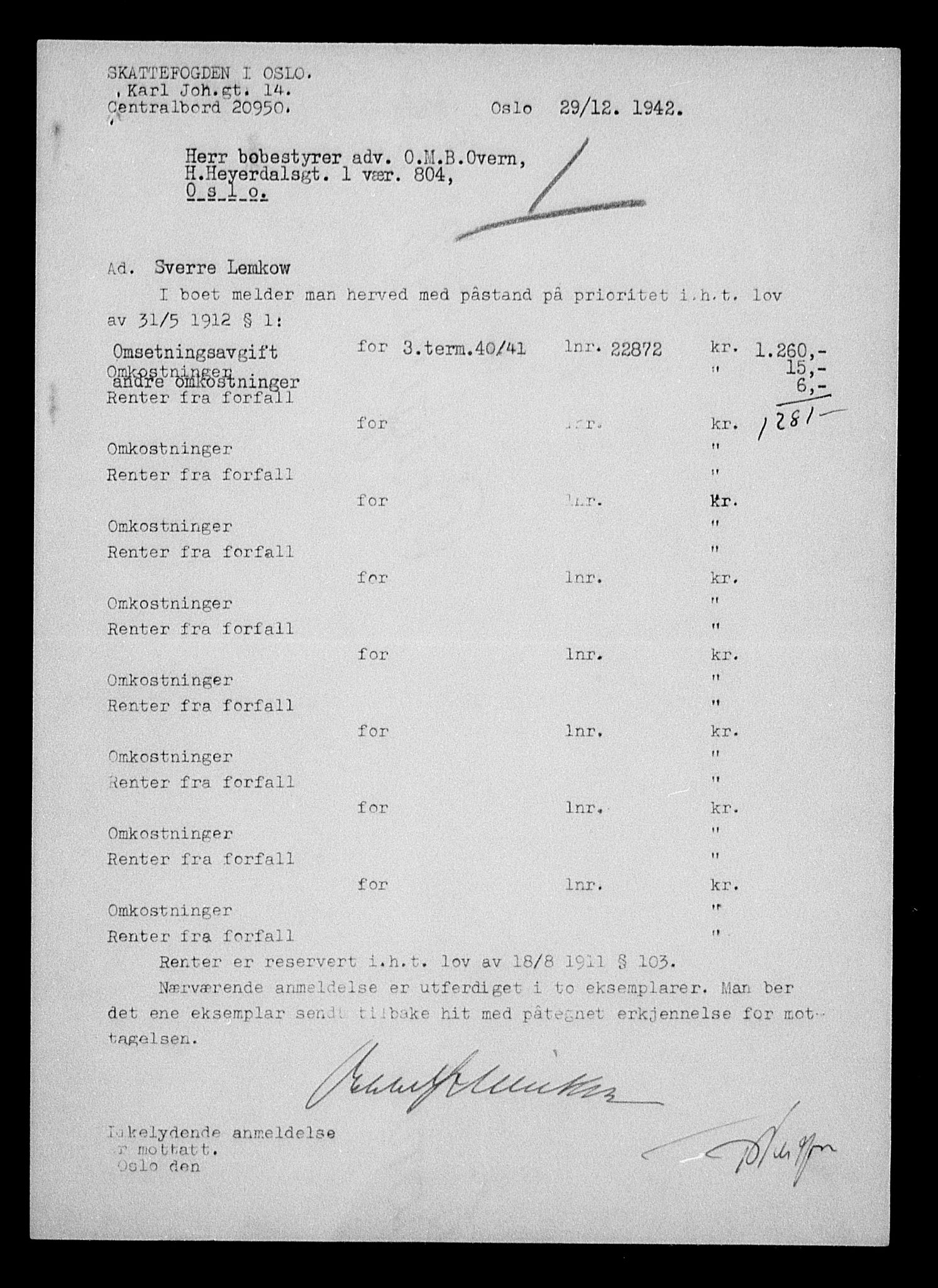 Justisdepartementet, Tilbakeføringskontoret for inndratte formuer, RA/S-1564/H/Hc/Hcc/L0956: --, 1945-1947, p. 73