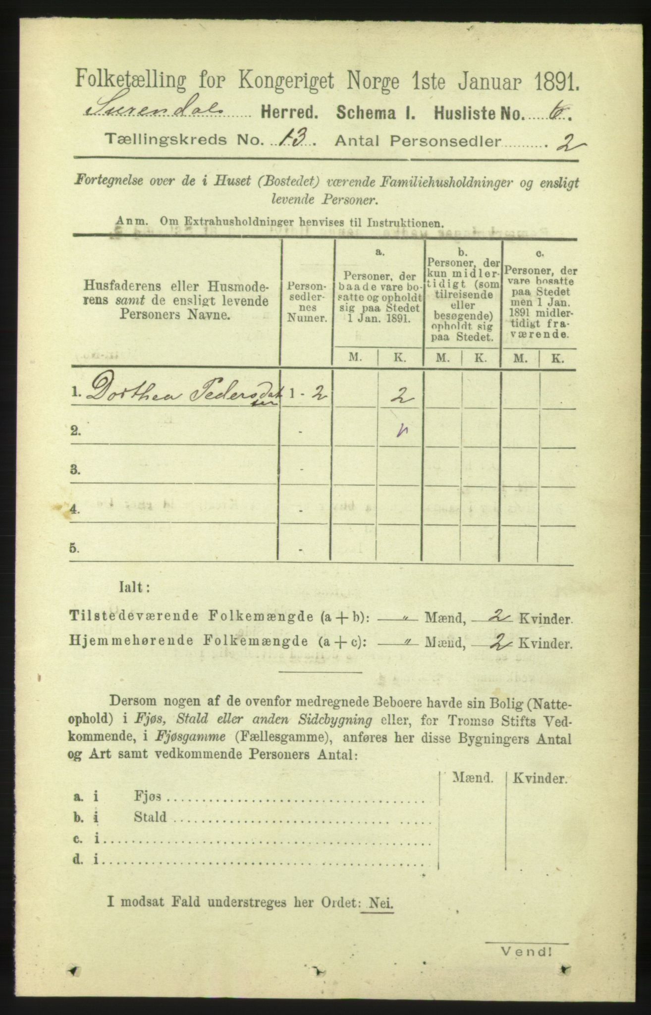 RA, 1891 census for 1566 Surnadal, 1891, p. 3113