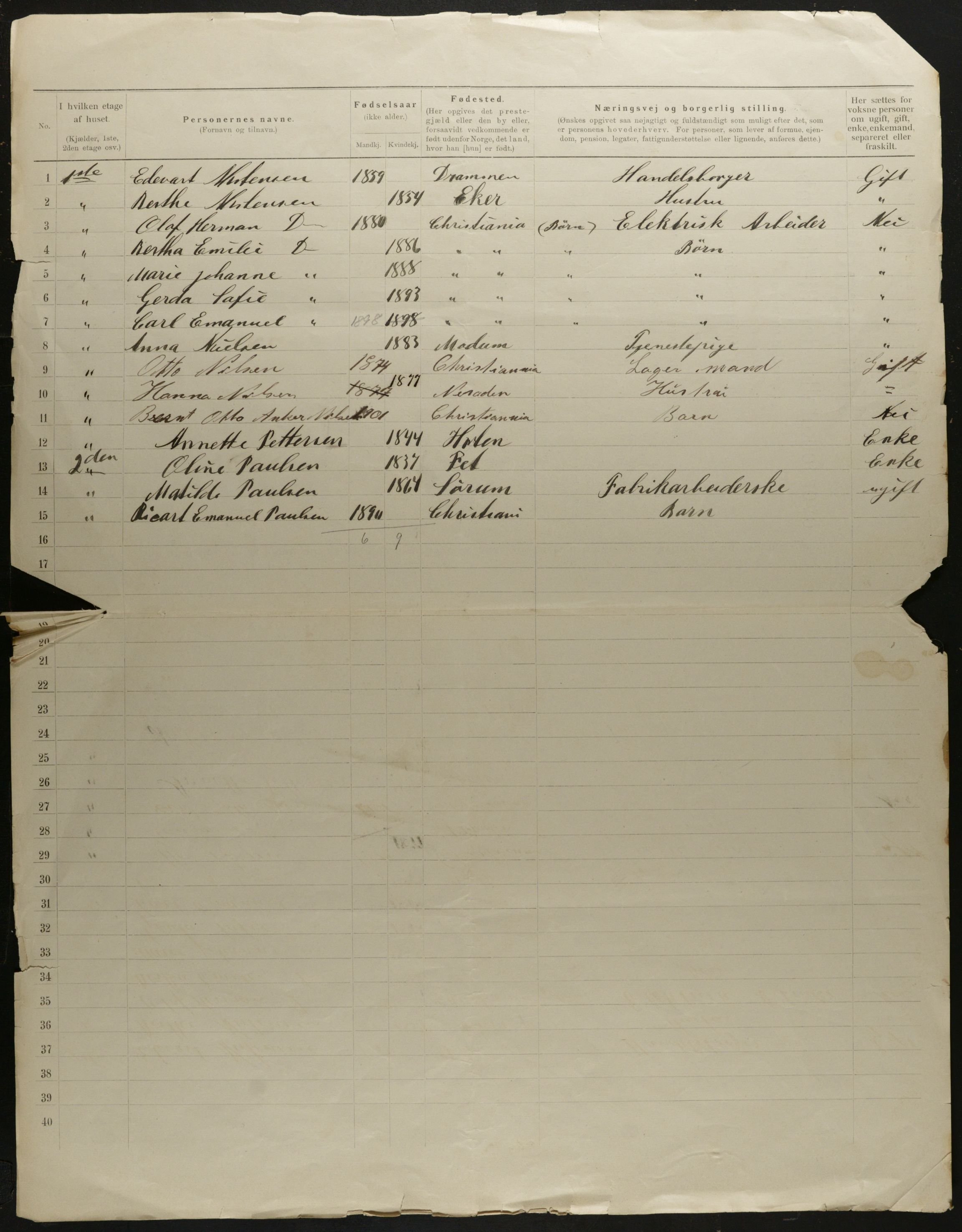 OBA, Municipal Census 1901 for Kristiania, 1901, p. 8681