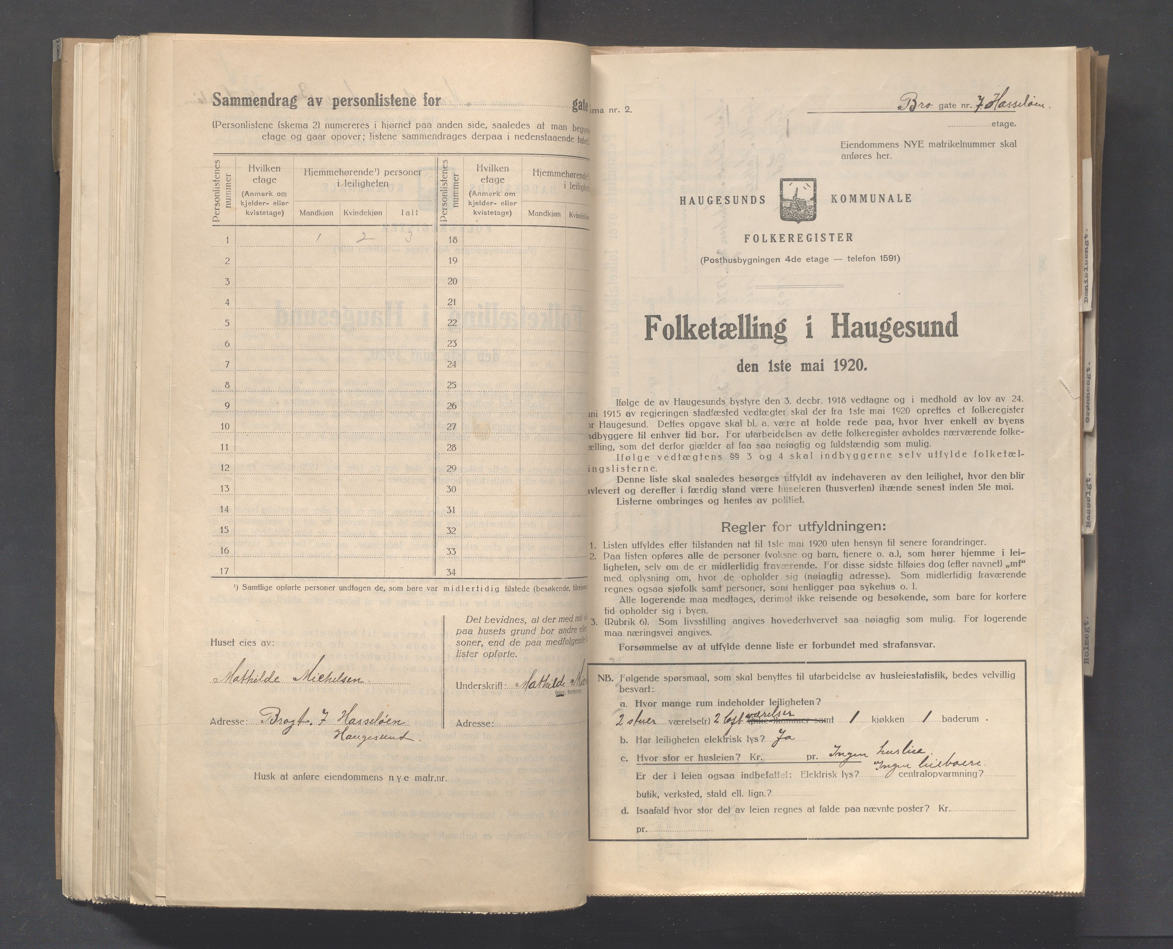 IKAR, Local census 1.5.1920 for Haugesund, 1920, p. 5677