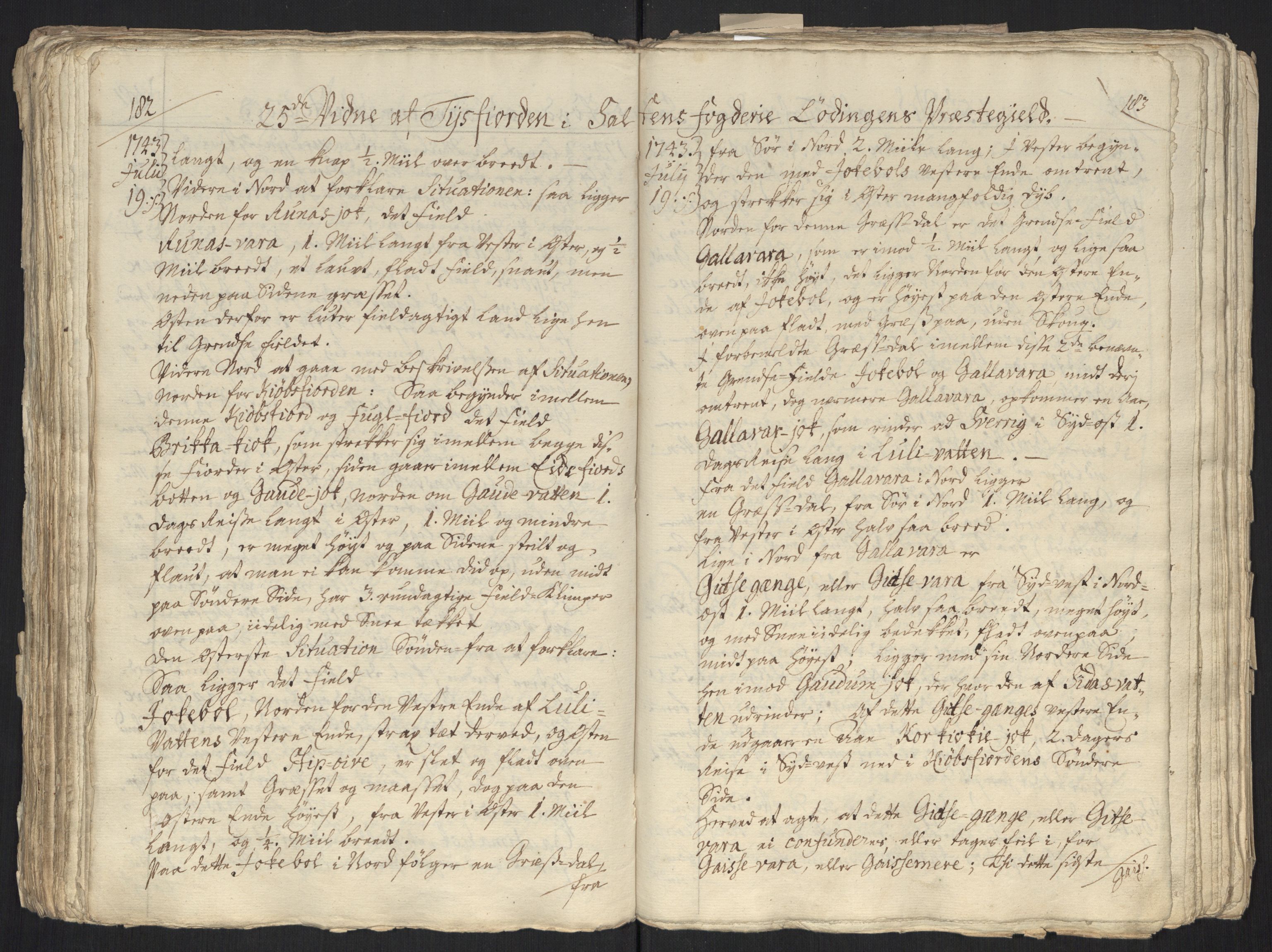 Danske Kanselli, Grensearkivet, AV/RA-EA-4062/F/L0011a/0001: Volum XXIII-XXVIa / Vol. XXIII: Major Schnitlers grenseeksaminasjonsprotokoll, 3. bind, 1743, p. 182-183