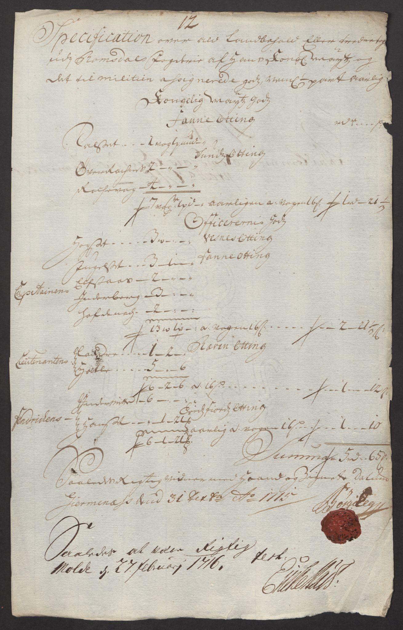 Rentekammeret inntil 1814, Reviderte regnskaper, Fogderegnskap, RA/EA-4092/R55/L3663: Fogderegnskap Romsdal, 1715-1716, p. 148