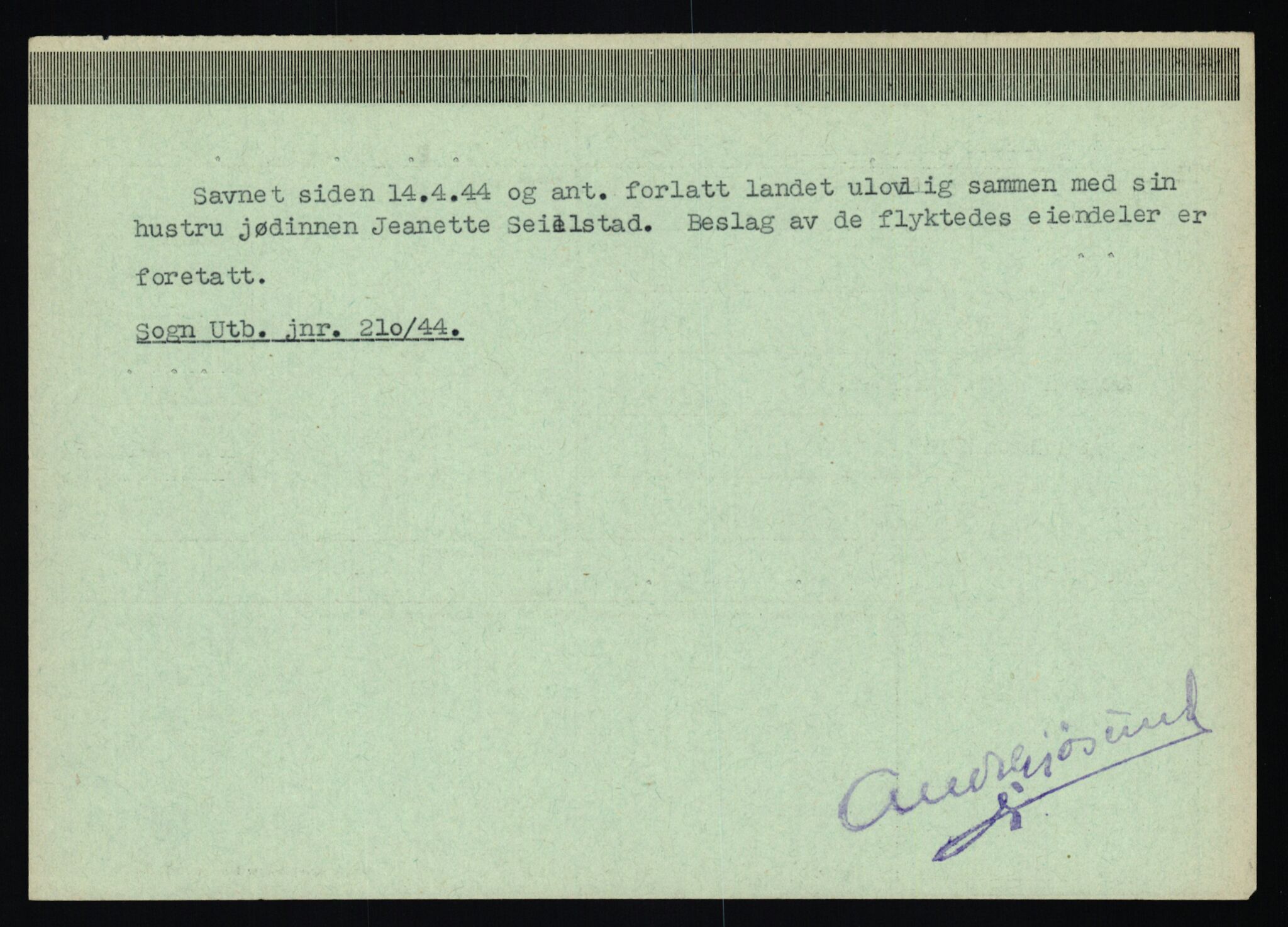 Statspolitiet - Hovedkontoret / Osloavdelingen, AV/RA-S-1329/C/Ca/L0013: Raa - Servold, 1943-1945, p. 4656