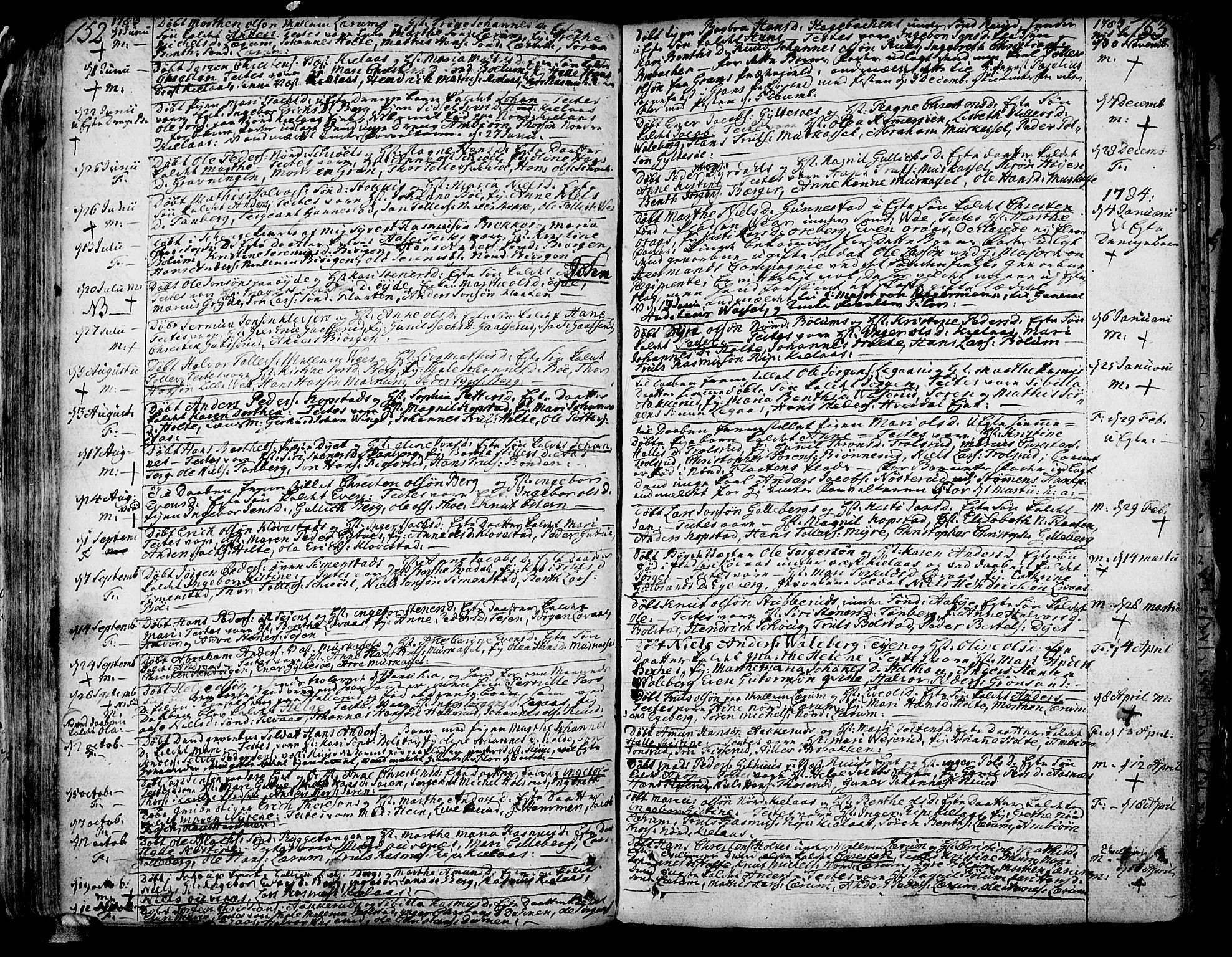 Sande Kirkebøker, AV/SAKO-A-53/F/Fa/L0001: Parish register (official) no. 1, 1753-1803, p. 152-153