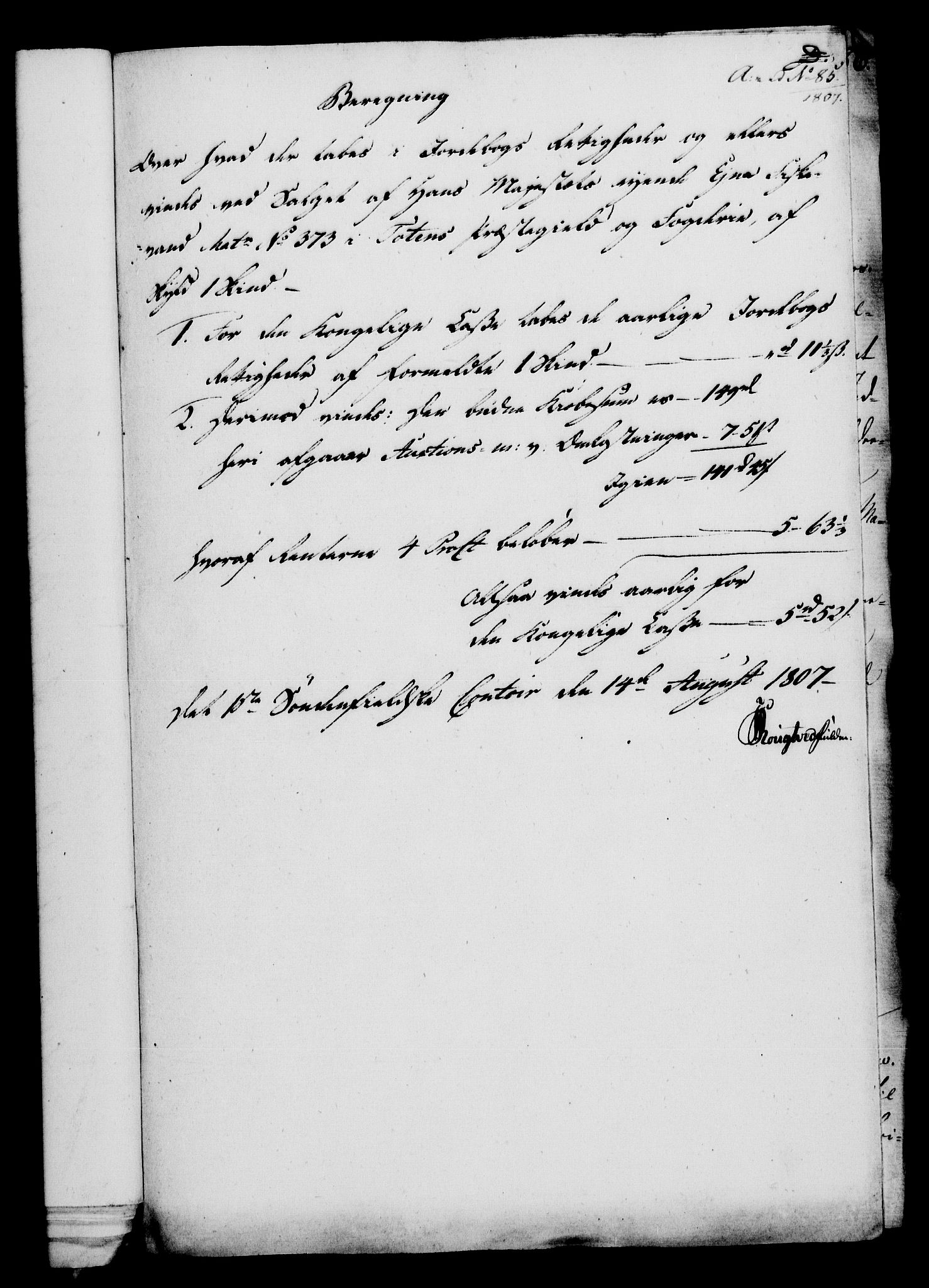 Rentekammeret, Kammerkanselliet, RA/EA-3111/G/Gf/Gfa/L0089: Norsk relasjons- og resolusjonsprotokoll (merket RK 52.89), 1807, p. 542