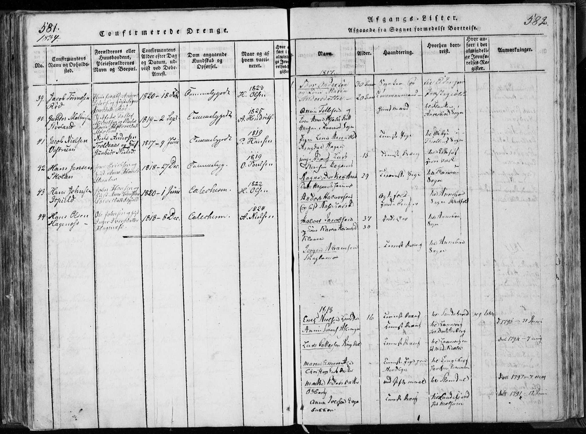 Hedrum kirkebøker, AV/SAKO-A-344/F/Fa/L0004: Parish register (official) no. I 4, 1817-1835, p. 581-582