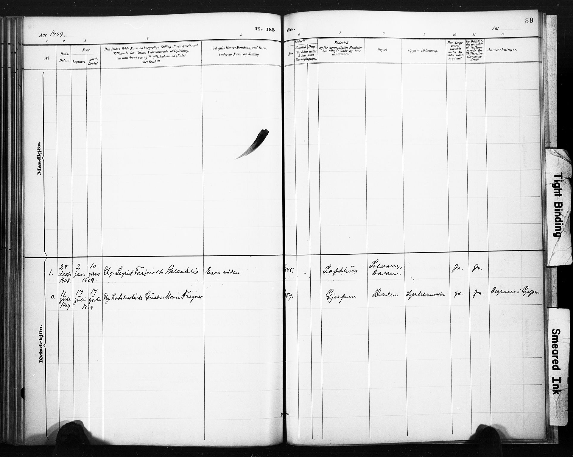 Lårdal kirkebøker, SAKO/A-284/F/Fb/L0002: Parish register (official) no. II 2, 1887-1918, p. 89