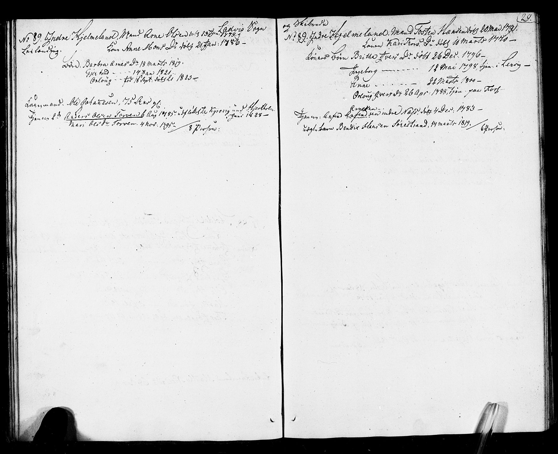 , Census 1825 for Lavik, 1825, p. 29