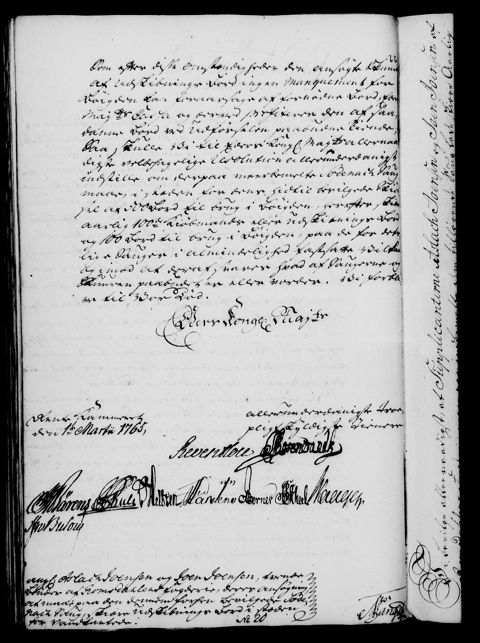 Rentekammeret, Kammerkanselliet, RA/EA-3111/G/Gf/Gfa/L0047: Norsk relasjons- og resolusjonsprotokoll (merket RK 52.47), 1765, p. 118